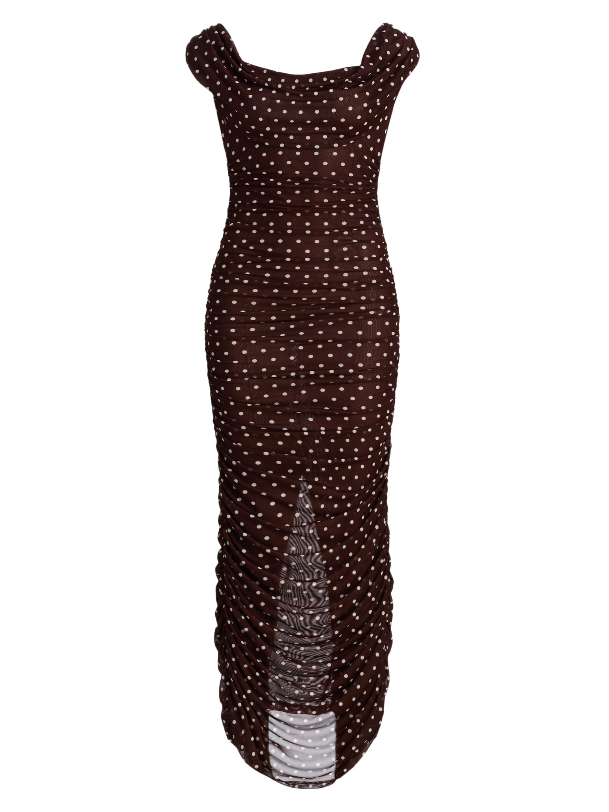 Black Halo Women's Evangeline Polka Dot Maxi Dress - Cocoa Dot