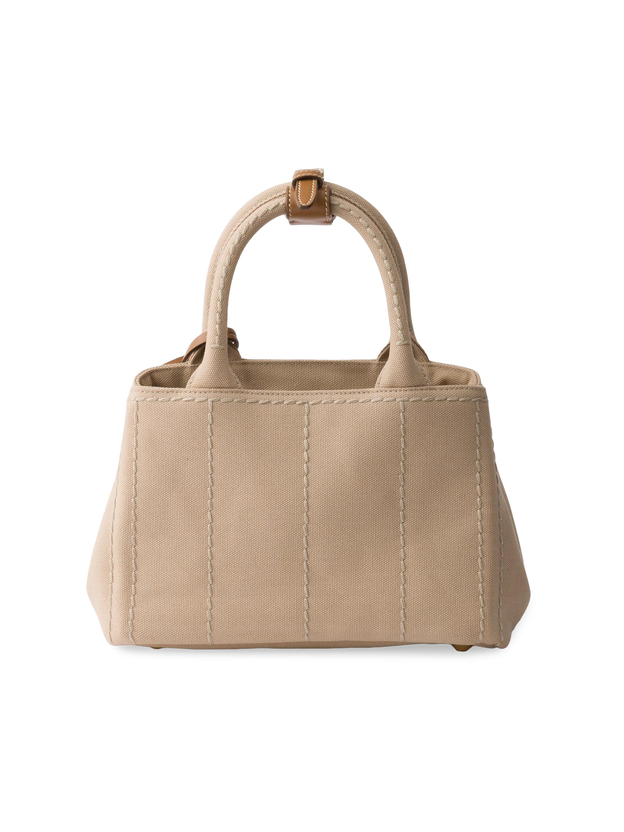 Prada Jardinière Cotton Canvas Mini Top Handle Bag | Saks Fifth Avenue