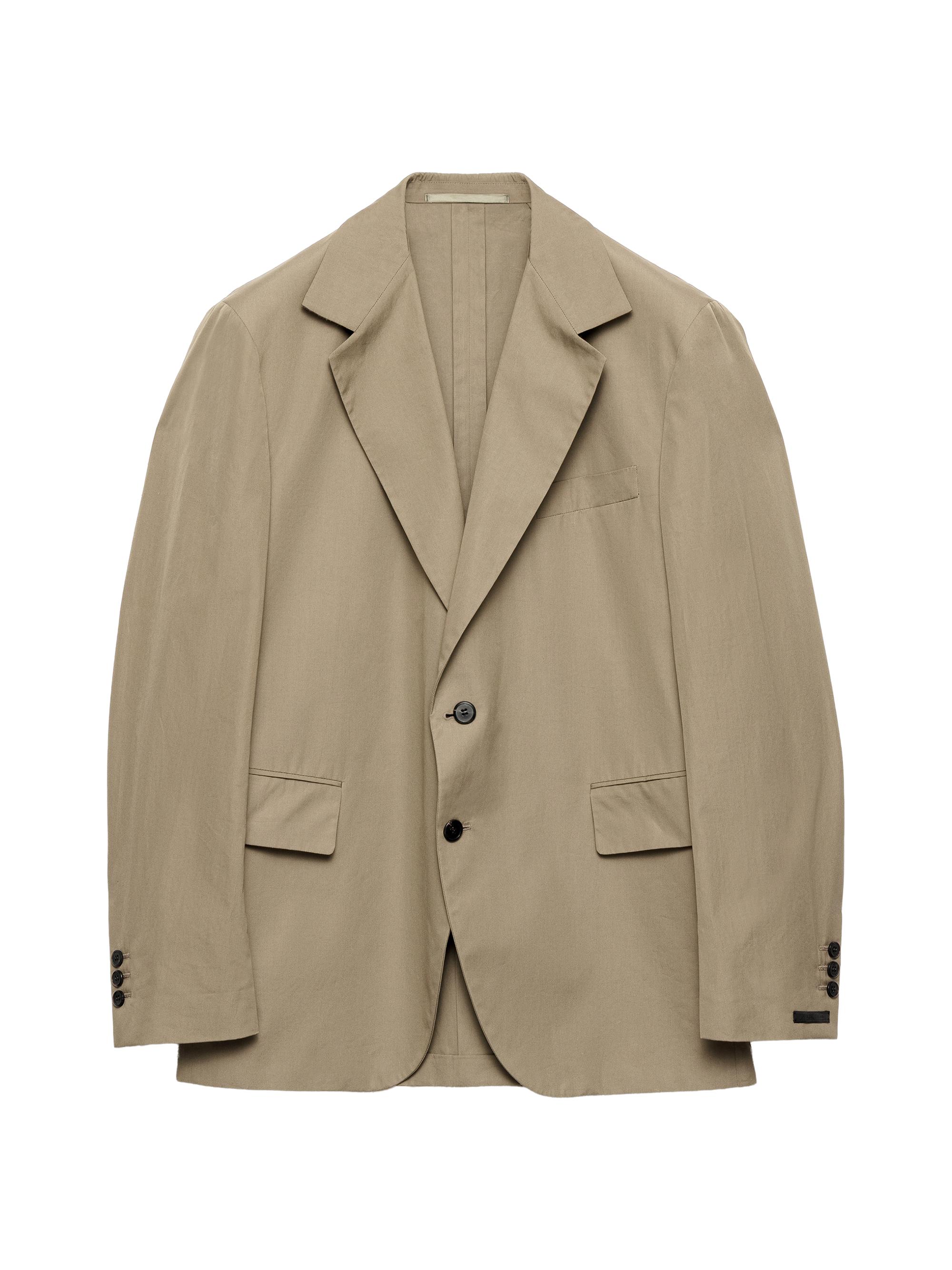 Prada Men's Single-breasted Cotton Jacket - Light Brown