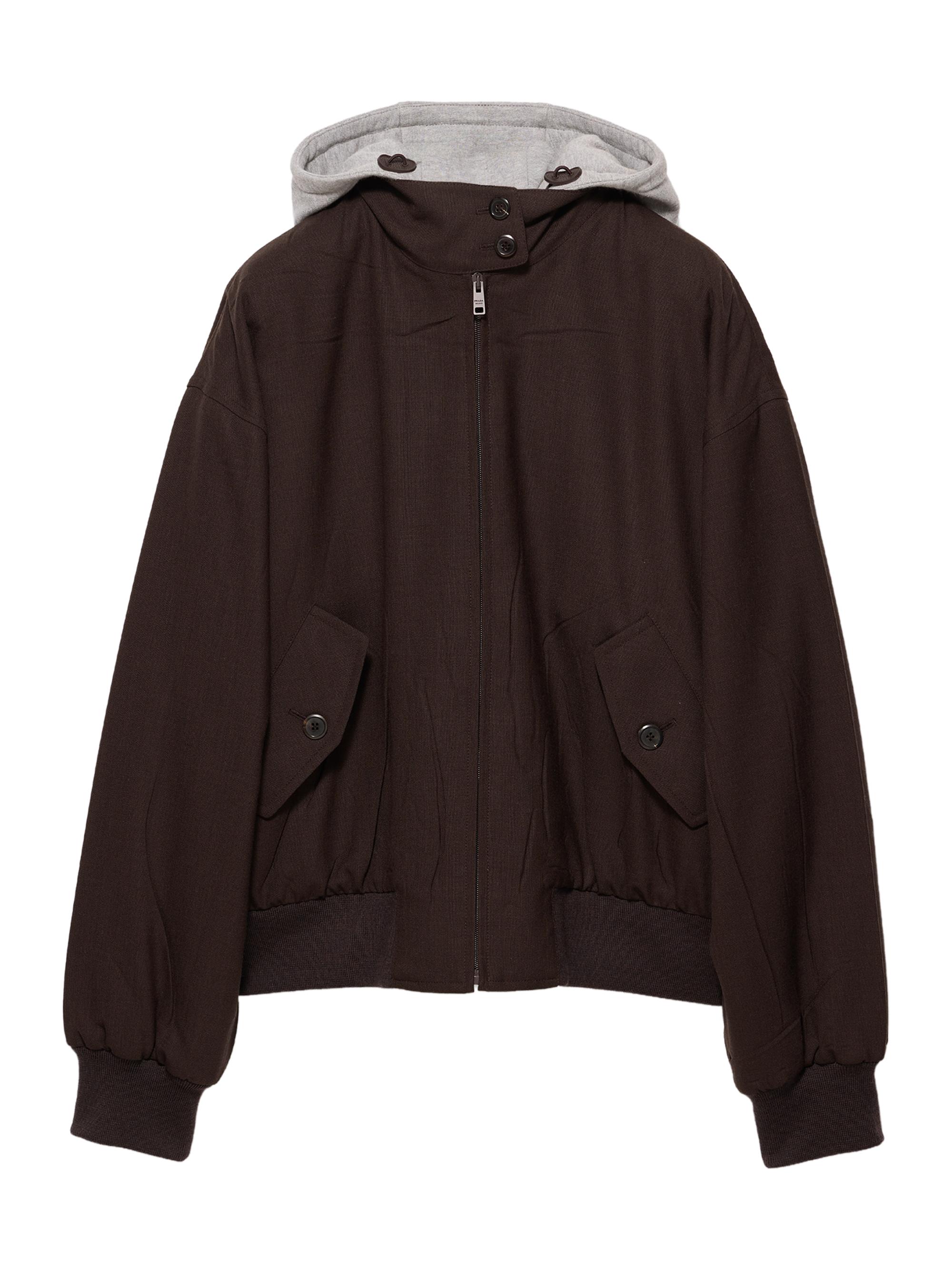 Prada Women's Hooded Rush Stitch Jacket - Brown