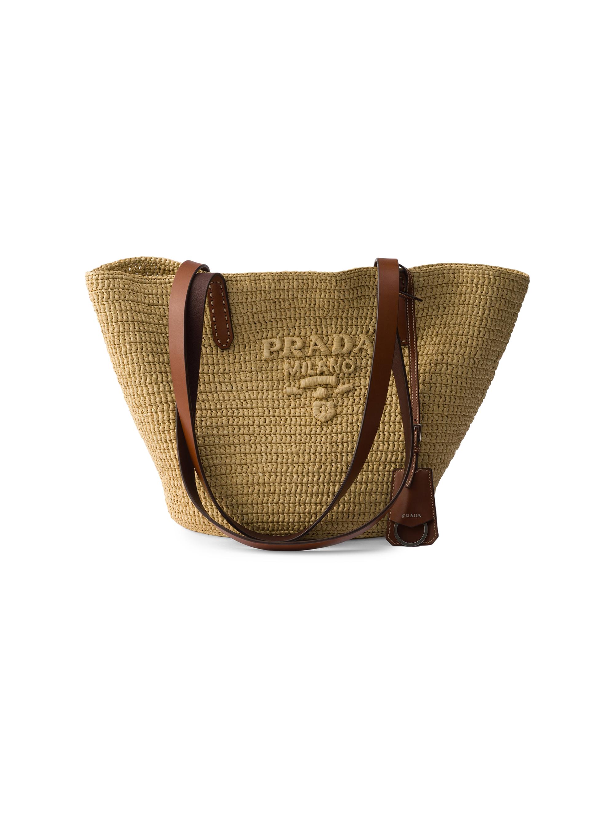 Prada Women's  Crochet And Leather Tote Bag - Brown