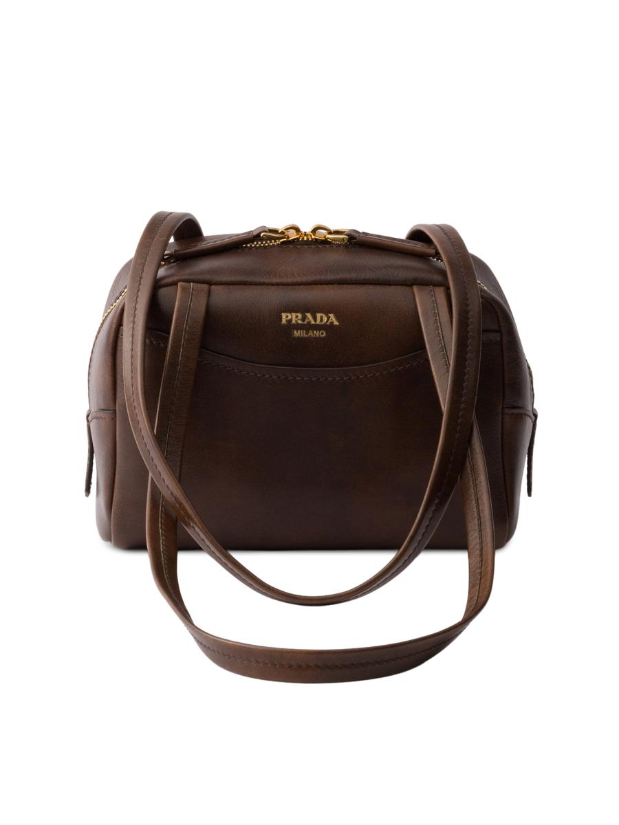 Prada Carry Antiqued Mini Leather Top Handle Bag | Saks Fifth Avenue