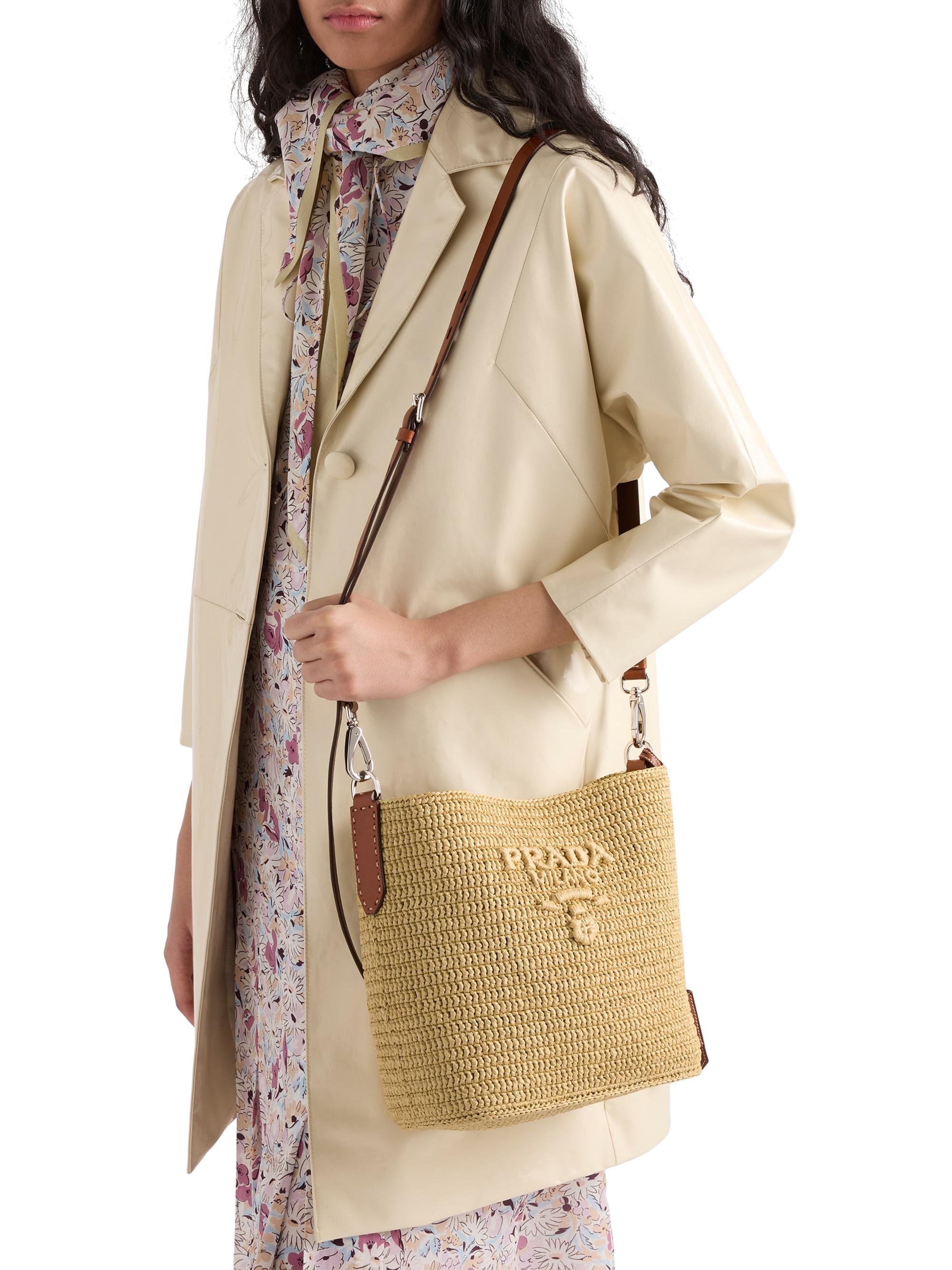 Prada Small Crochet and Leather Bucket Bag | Saks Fifth Avenue