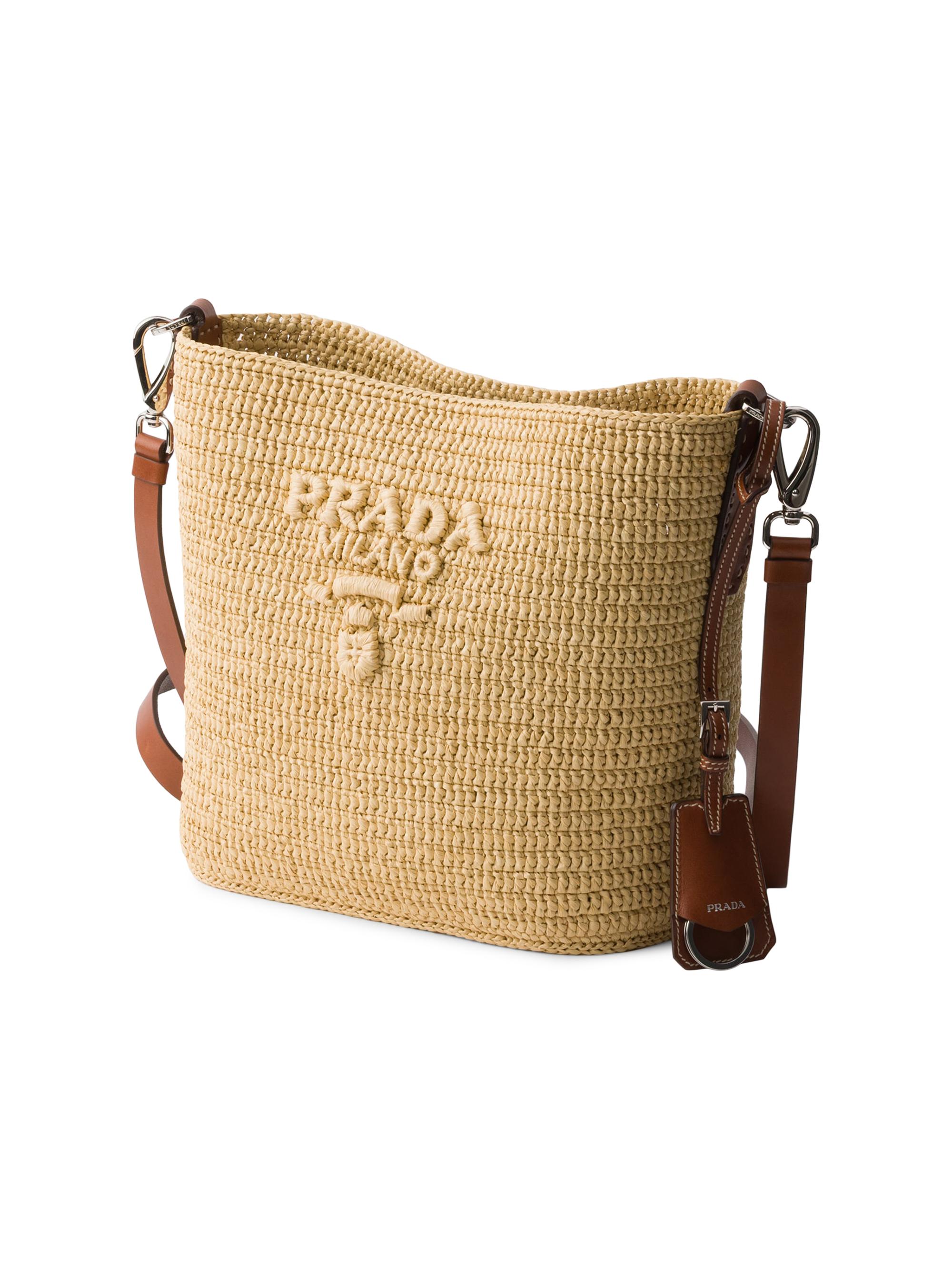 Prada Small Crochet and Leather Bucket Bag | Saks Fifth Avenue