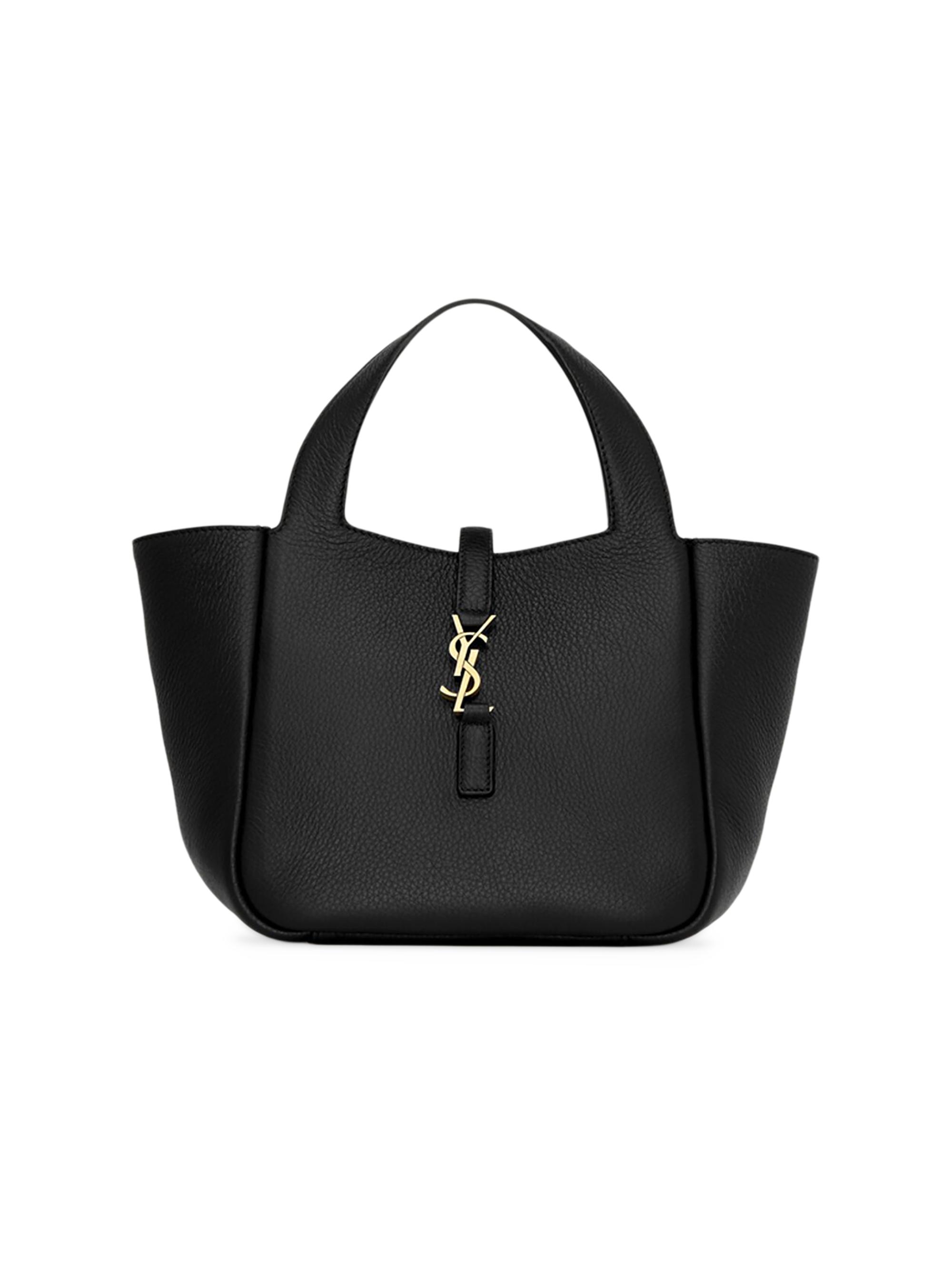 Saint Laurent Women's Le 5 à 7 Baby Bea Top Handle Bag in Grained Leather - Arabica