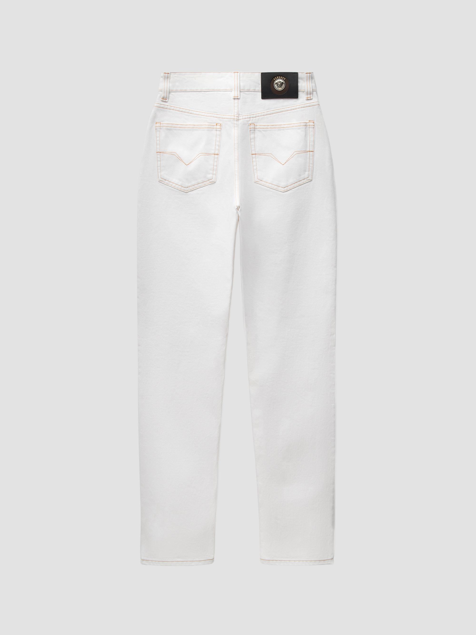 Versace Women's High-Rise Slim Jeans - Optical White | Thumbnail 2