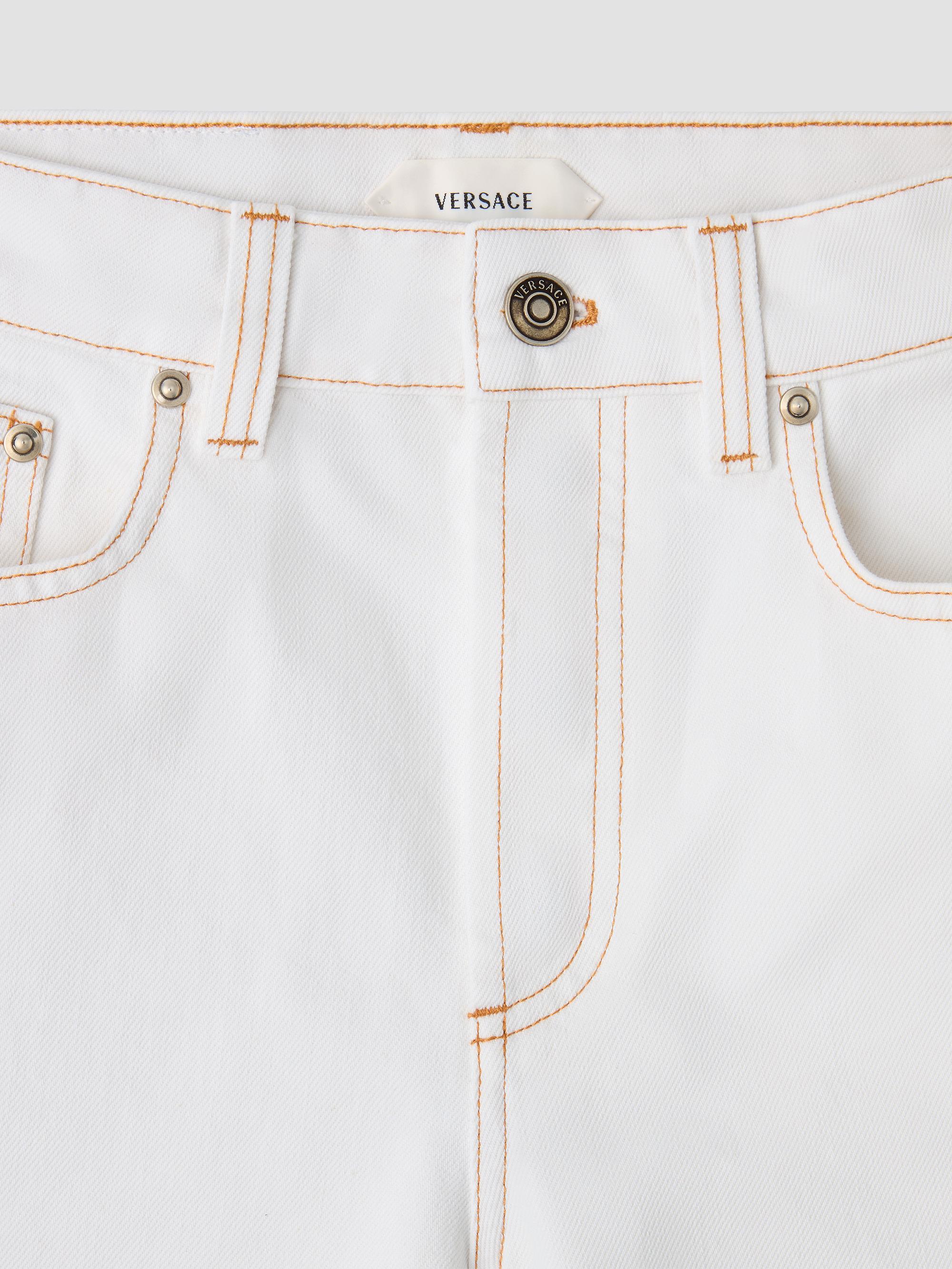 Versace Women's High-Rise Slim Jeans - Optical White | Thumbnail 3