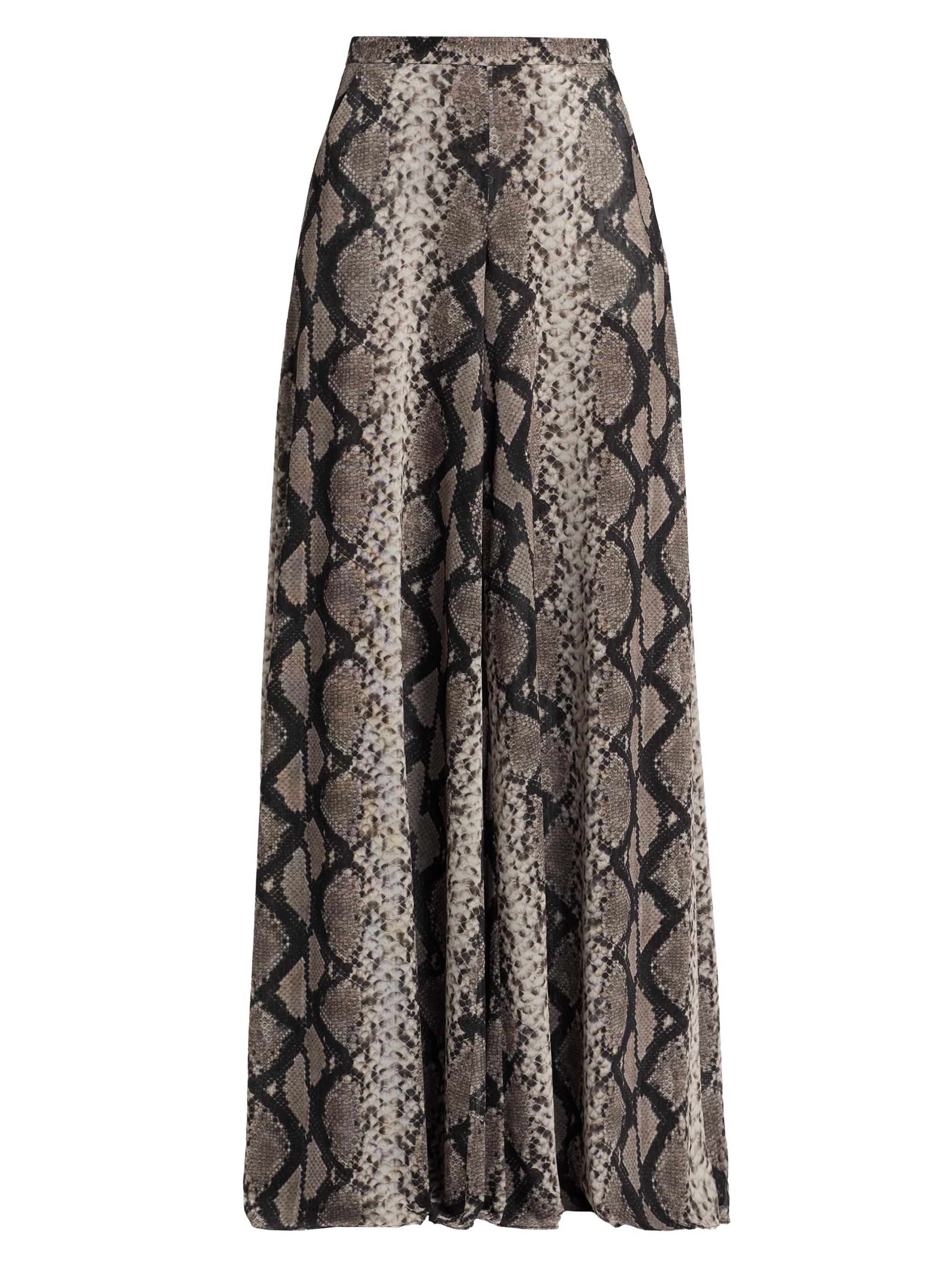 LaPointe Women's Python Print Mesh Wide-Leg Pants - Python Print