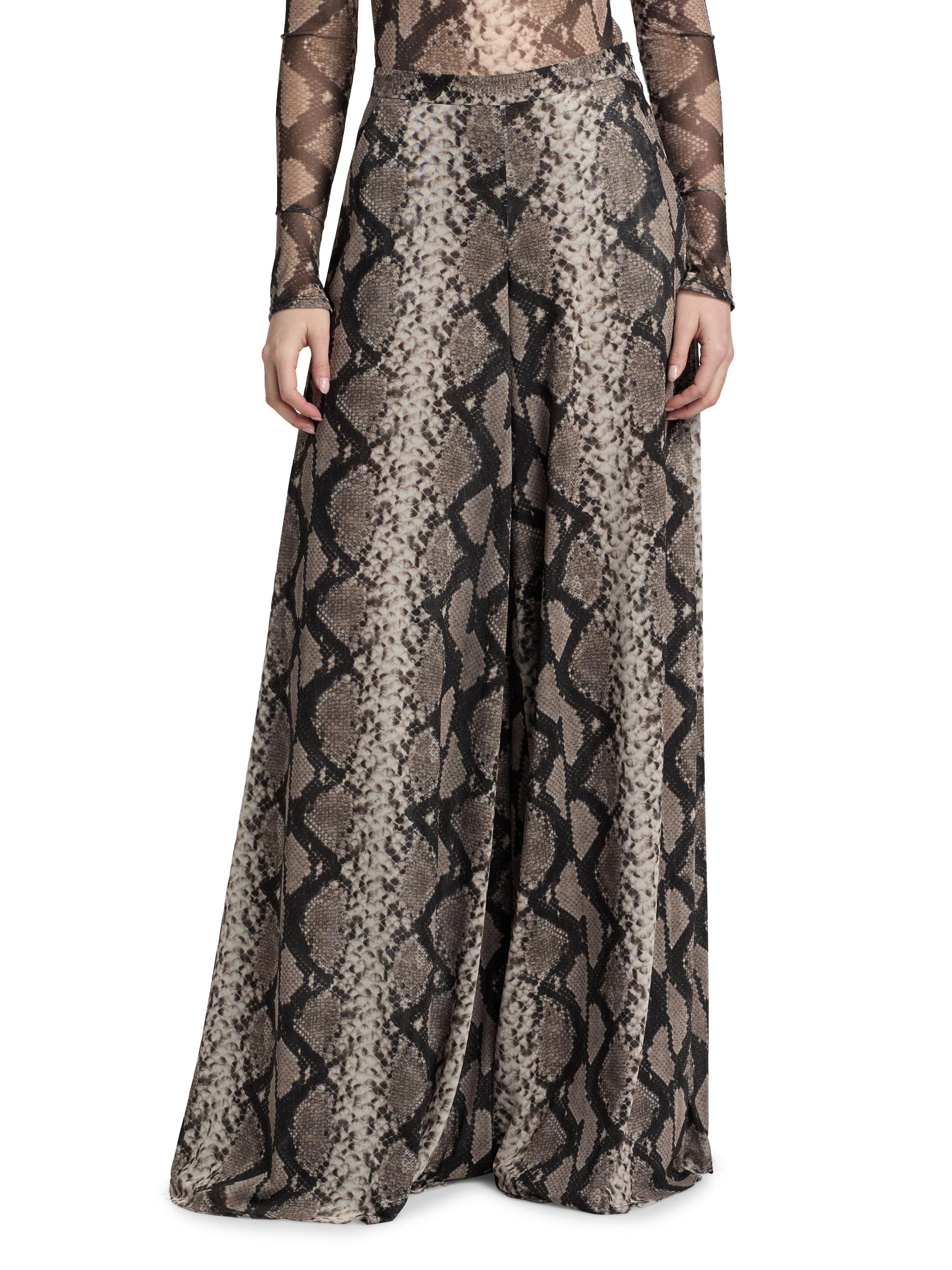 LaPointe Women's Python Print Mesh Wide-Leg Pants - Python Print | Thumbnail 3