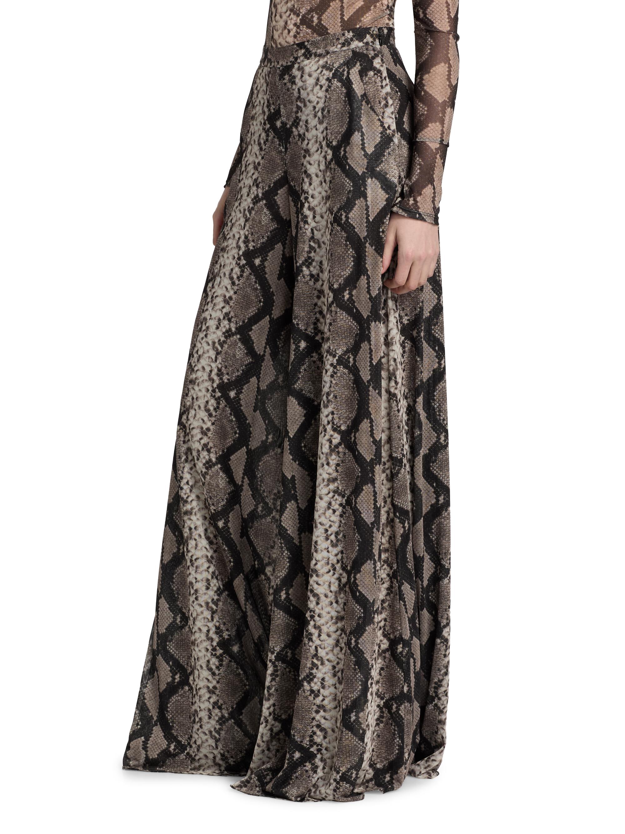 LaPointe Women's Python Print Mesh Wide-Leg Pants - Python Print | Thumbnail 4