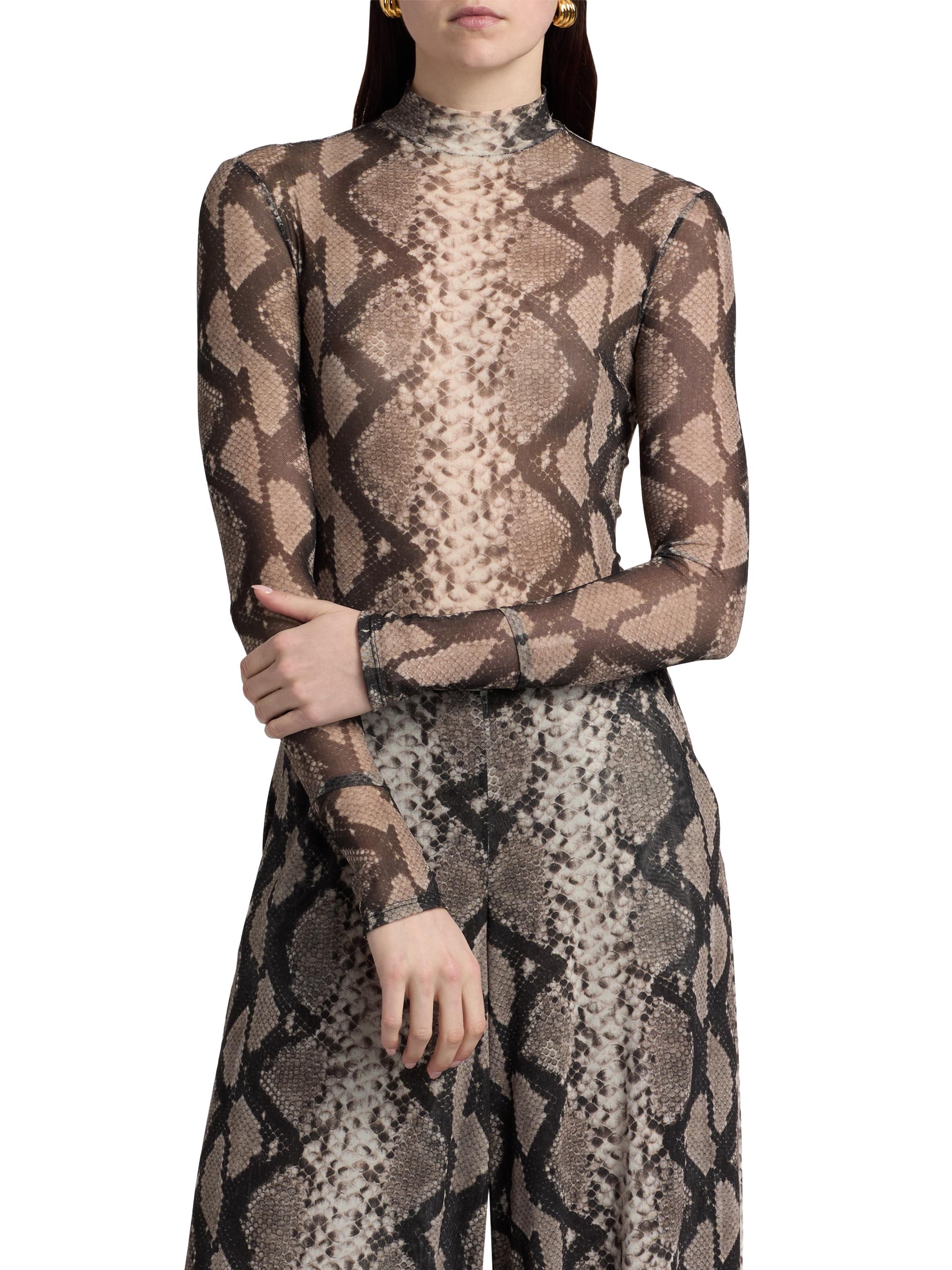 LaPointe Women's Python Print Mesh Bodysuit - Python Print | Thumbnail 3