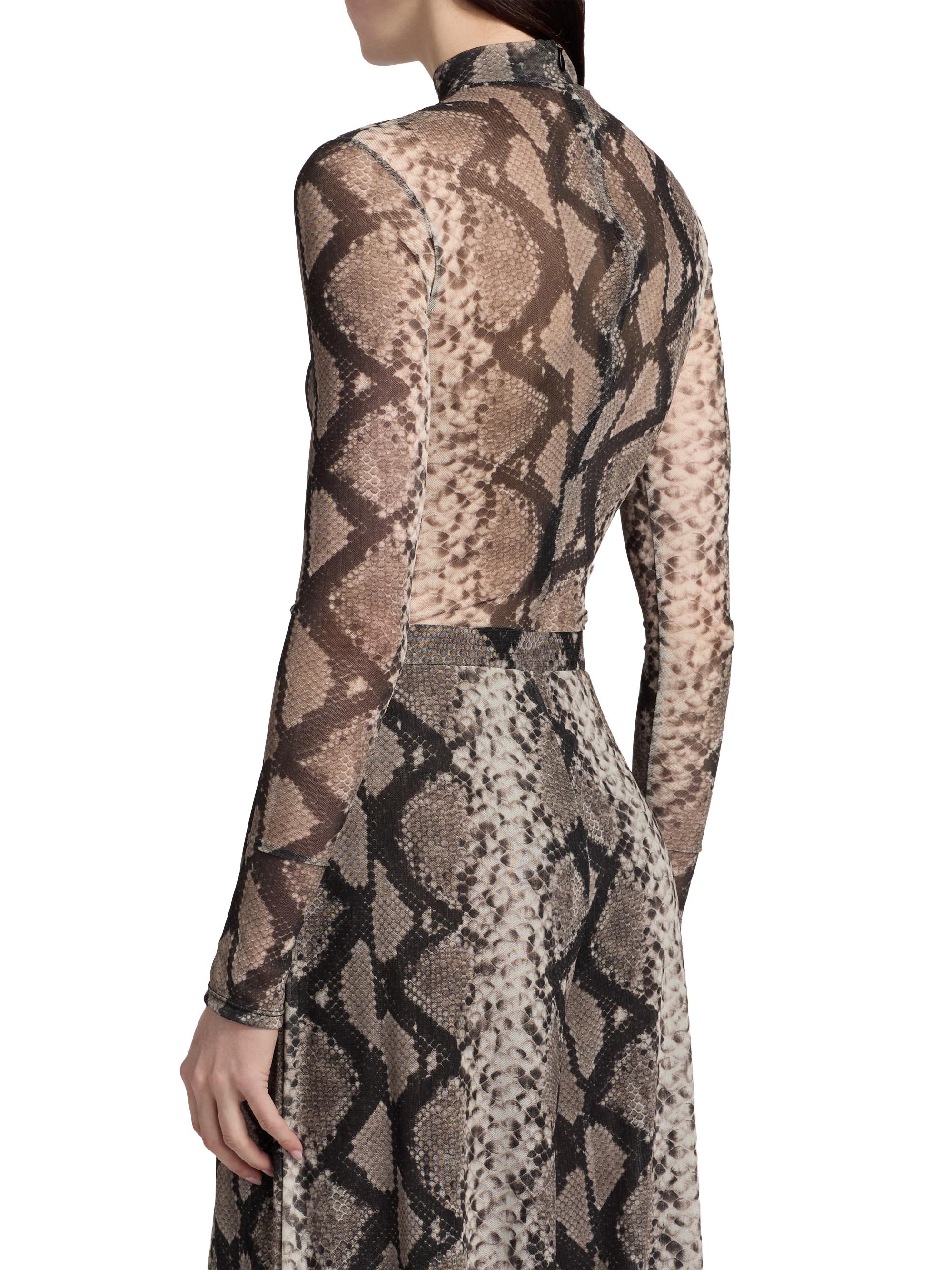 LaPointe Women's Python Print Mesh Bodysuit - Python Print | Thumbnail 5