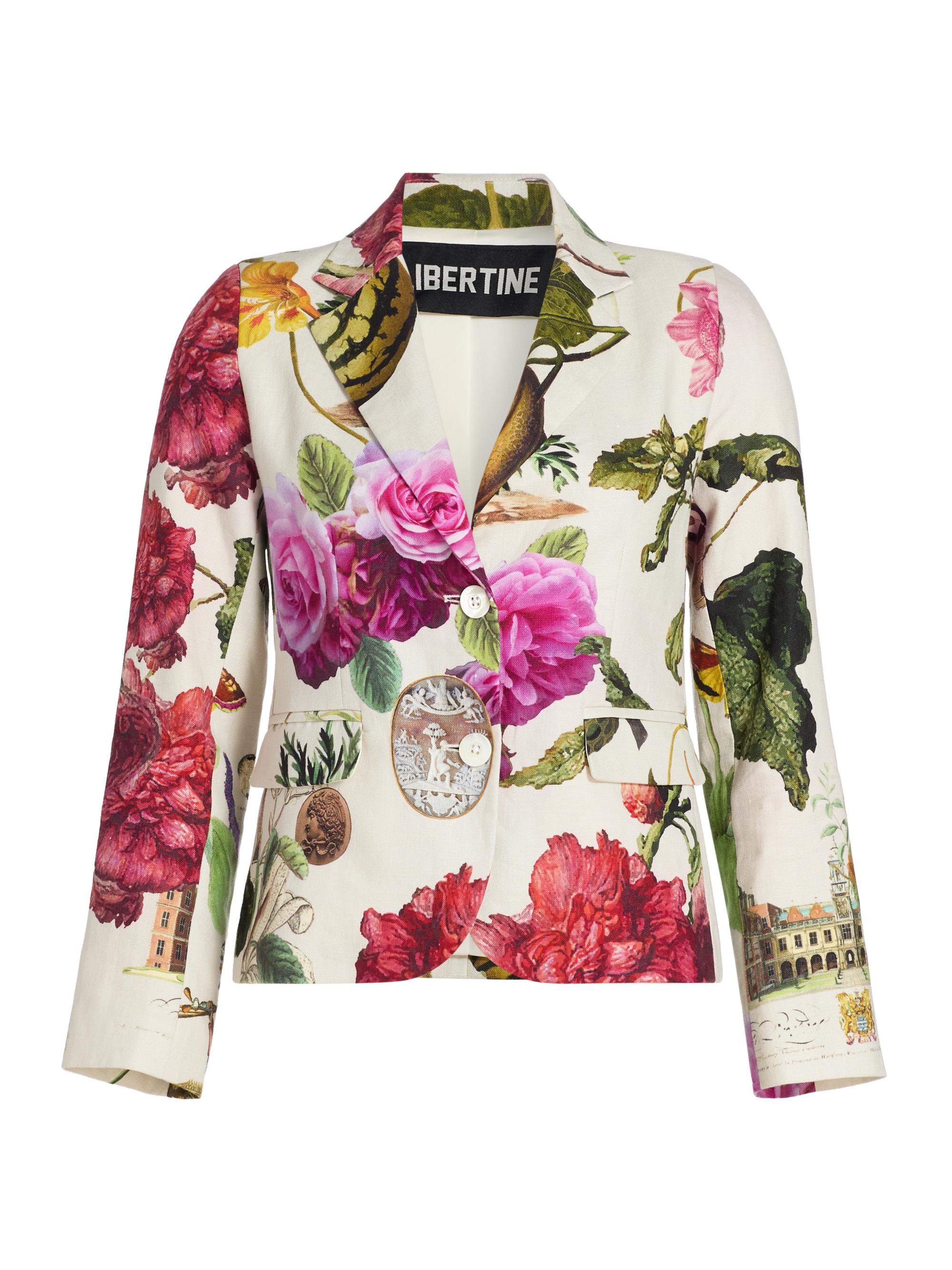 Libertine Women's Hollyhock Linen Classic Jacket - Cream Multi