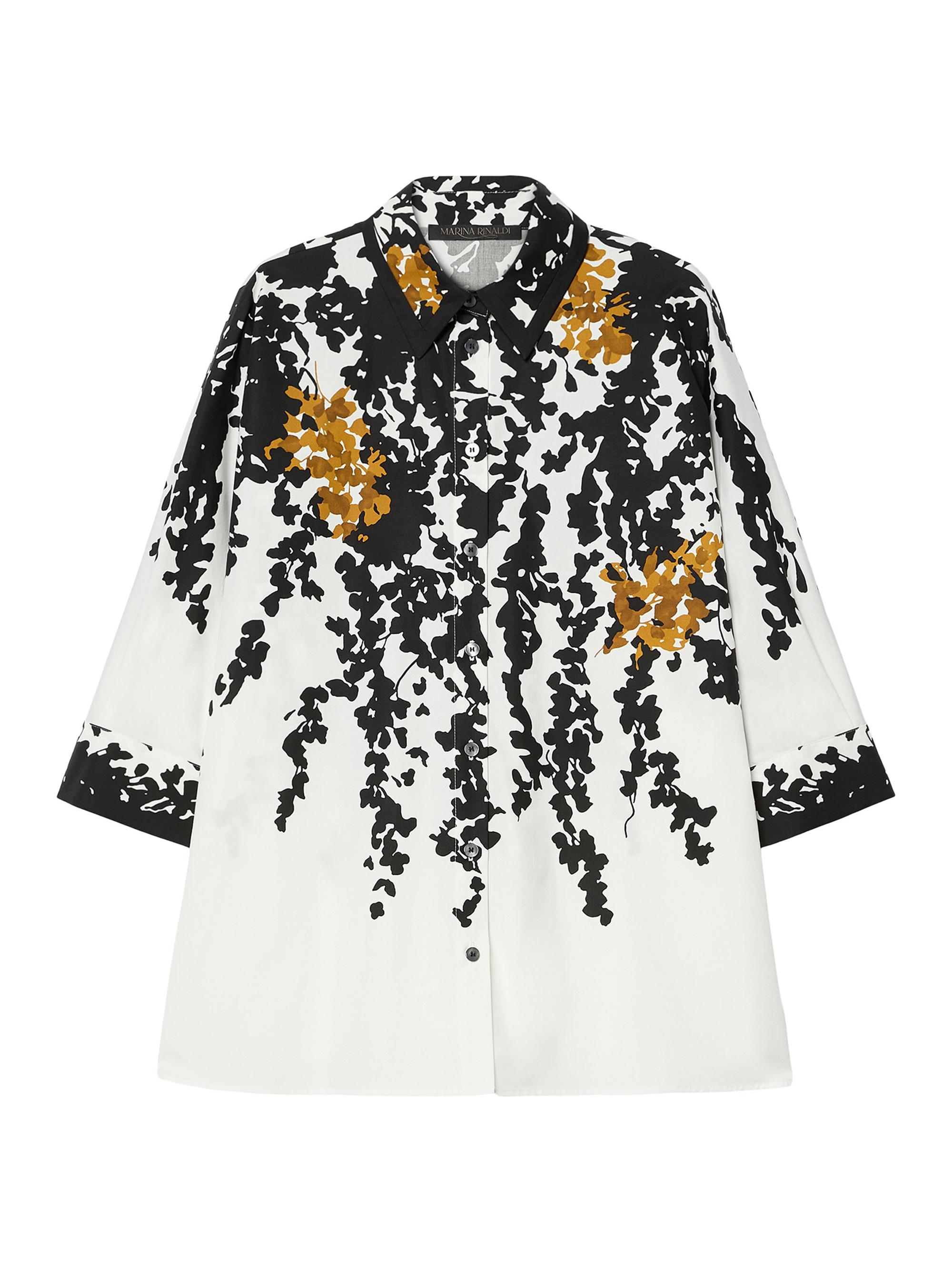 Marina Rinaldi Women's Poplin Print Shirt - White Black