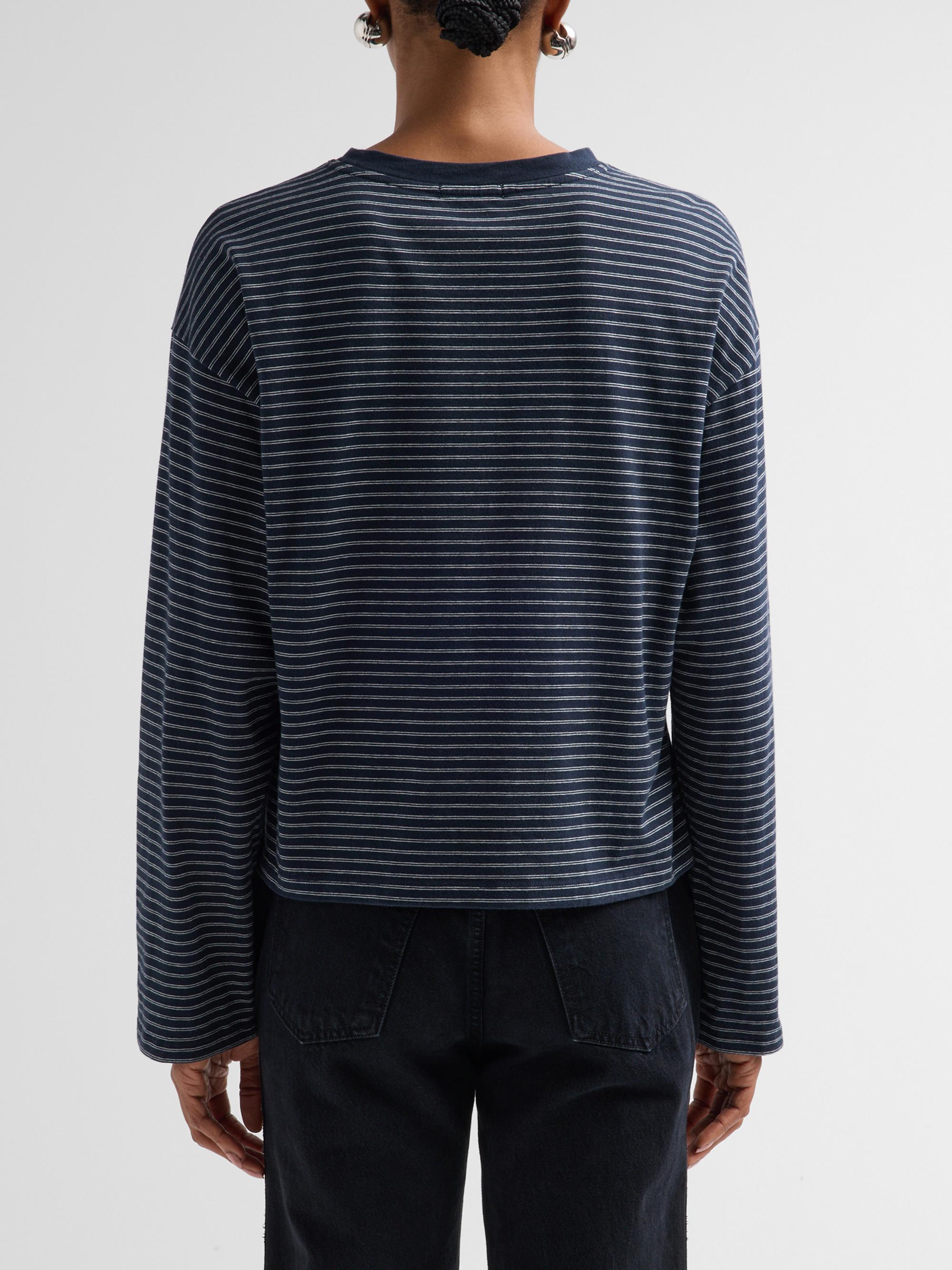 rag & bone Women's Kelly Striped Boxy Long-Sleeve T-Shirt - Salute Multi | Thumbnail 3