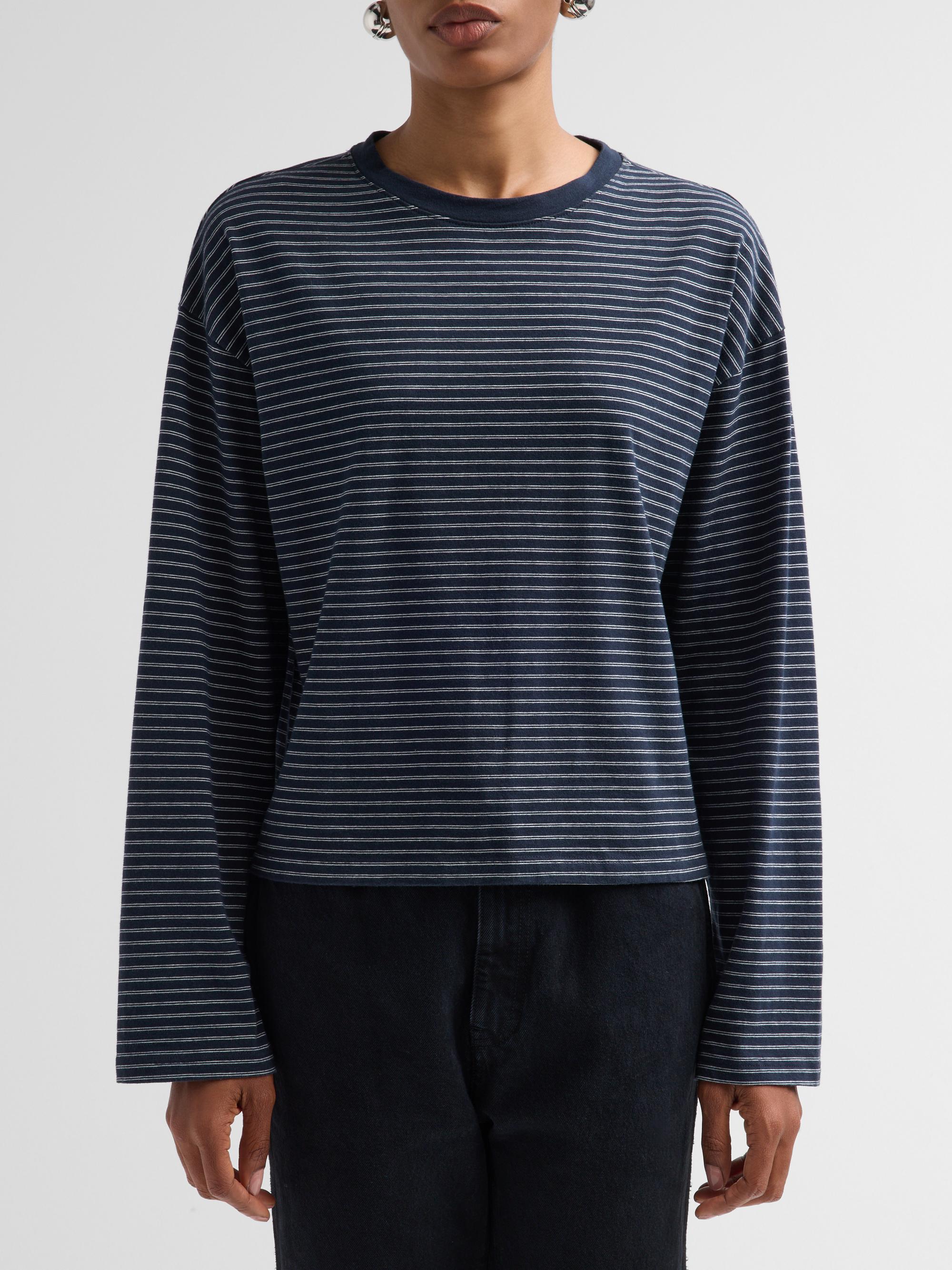 rag & bone Women's Kelly Striped Boxy Long-Sleeve T-Shirt - Salute Multi | Thumbnail 5