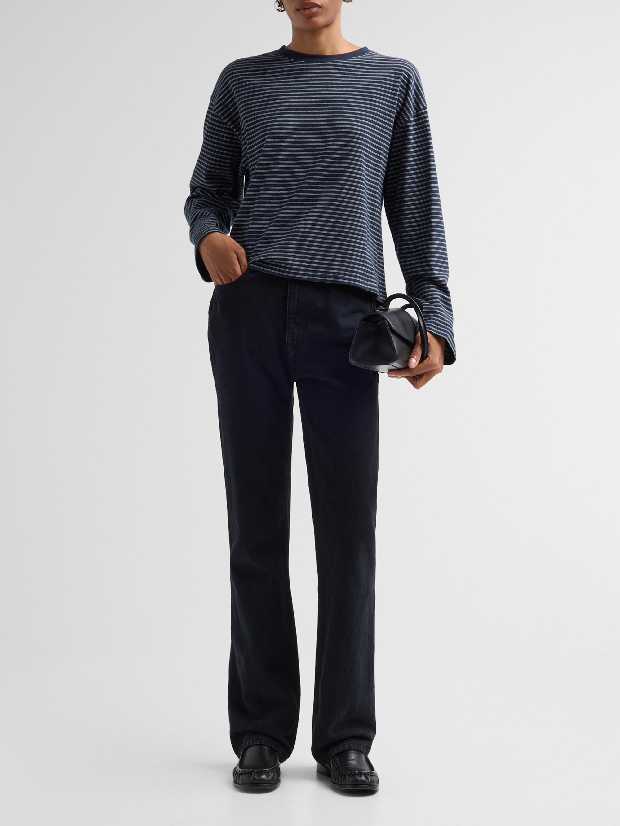 rag & bone Women's Kelly Striped Boxy Long-Sleeve T-Shirt - Salute Multi | Thumbnail 2