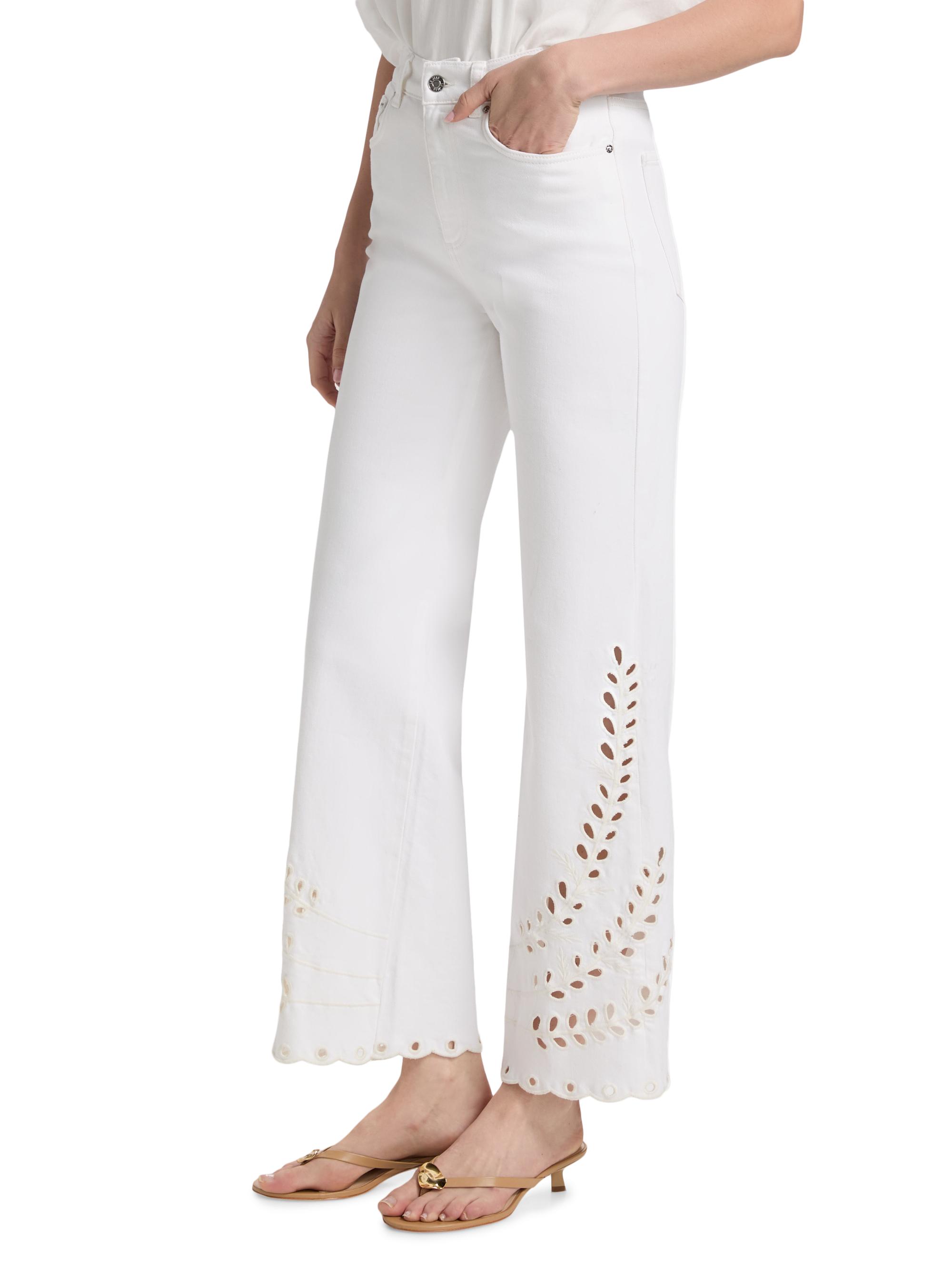 Le Jean Eyelet High-Rise Relaxed Straight Jeans | Saks Fifth Avenue