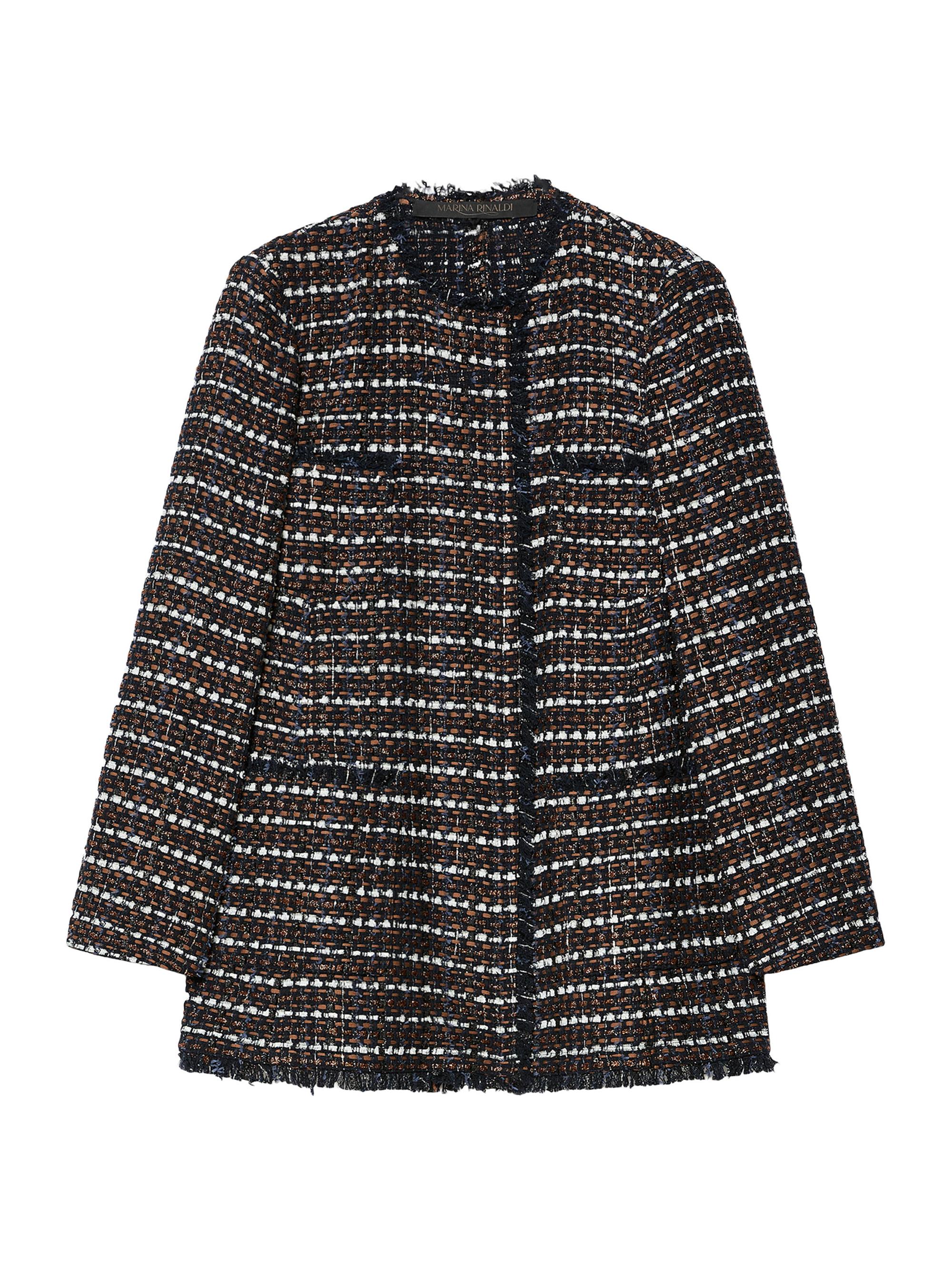 Marina Rinaldi Women's Bouclé Fabric Jacket - Blue Brown