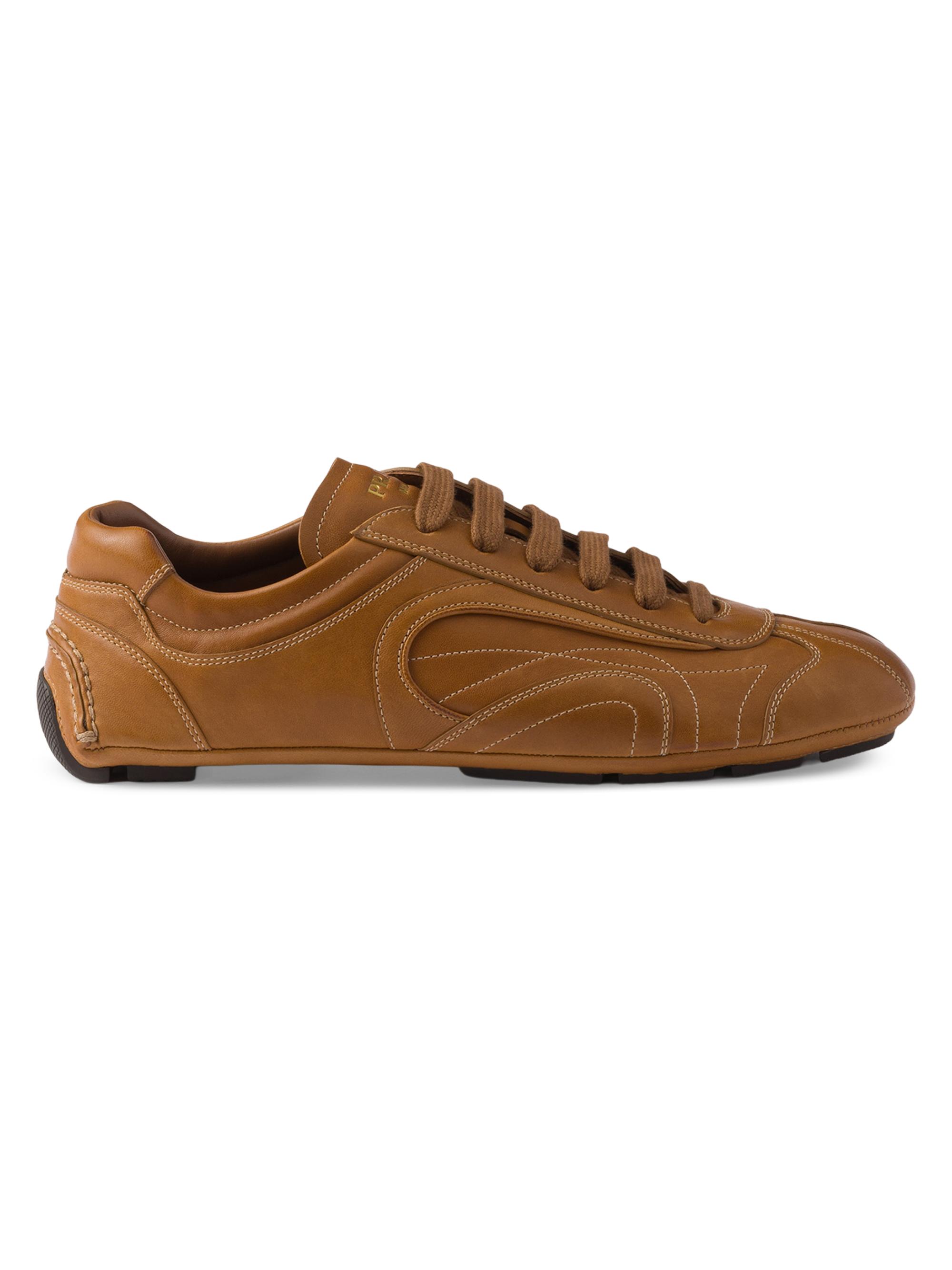 Prada Women's Montecarlo Re-Edition 2005 Antiqued Nappa Leather Sneakers - Black