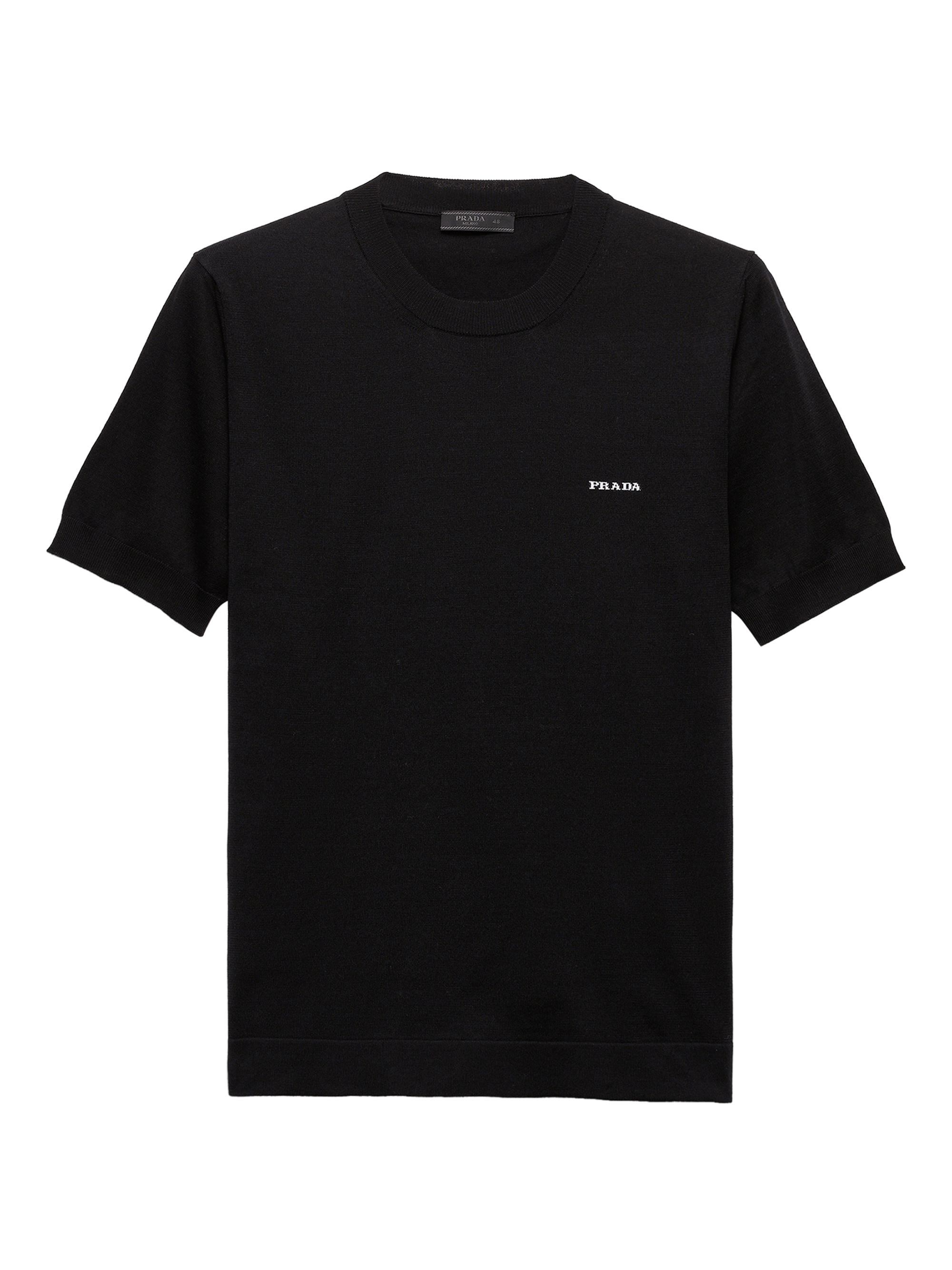 Prada Men's Cotton Crewneck Sweater - Black | Thumbnail 6