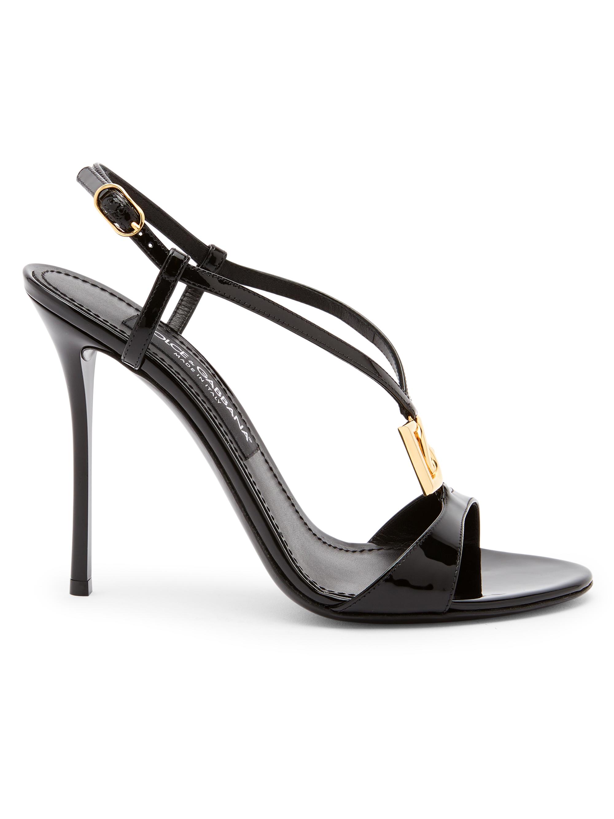 Dolce & Gabbana Women's Vernice 105MM Patent Leather Stiletto Sandals - Nero