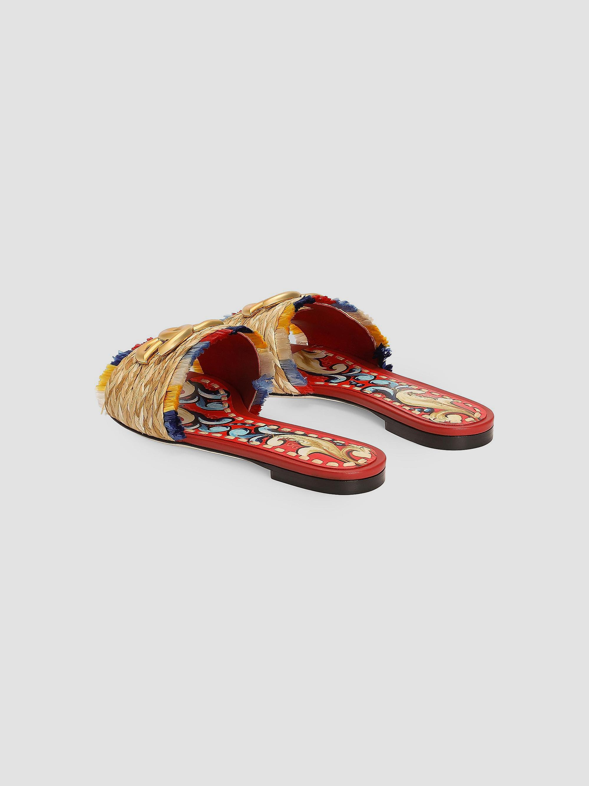 Dolce&Gabbana Carretto Raffia Sandals | Saks Fifth Avenue