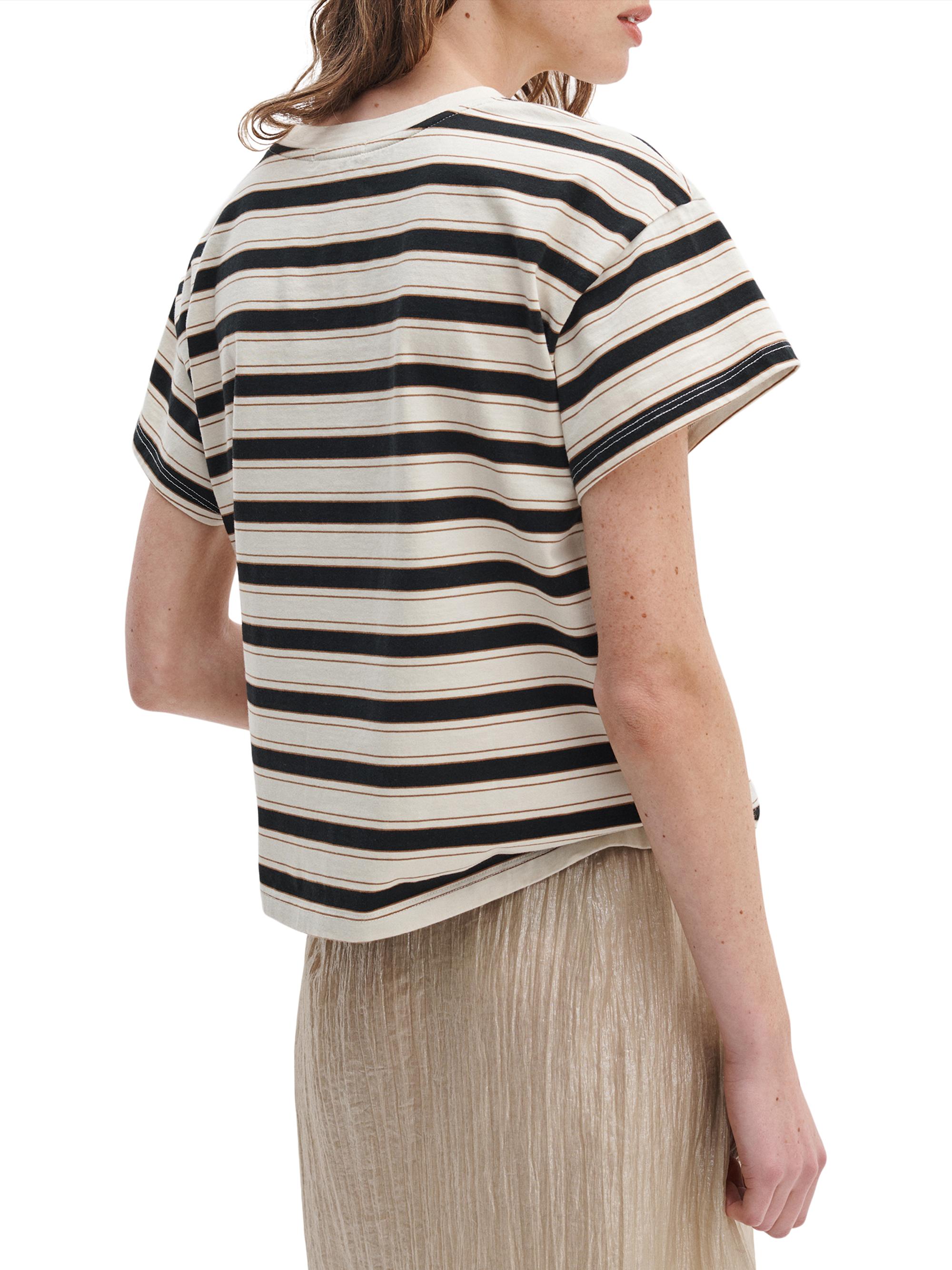 rag & bone Women's Kelly Striped Cotton Boxy T-Shirt - Cream Multi | Thumbnail 4