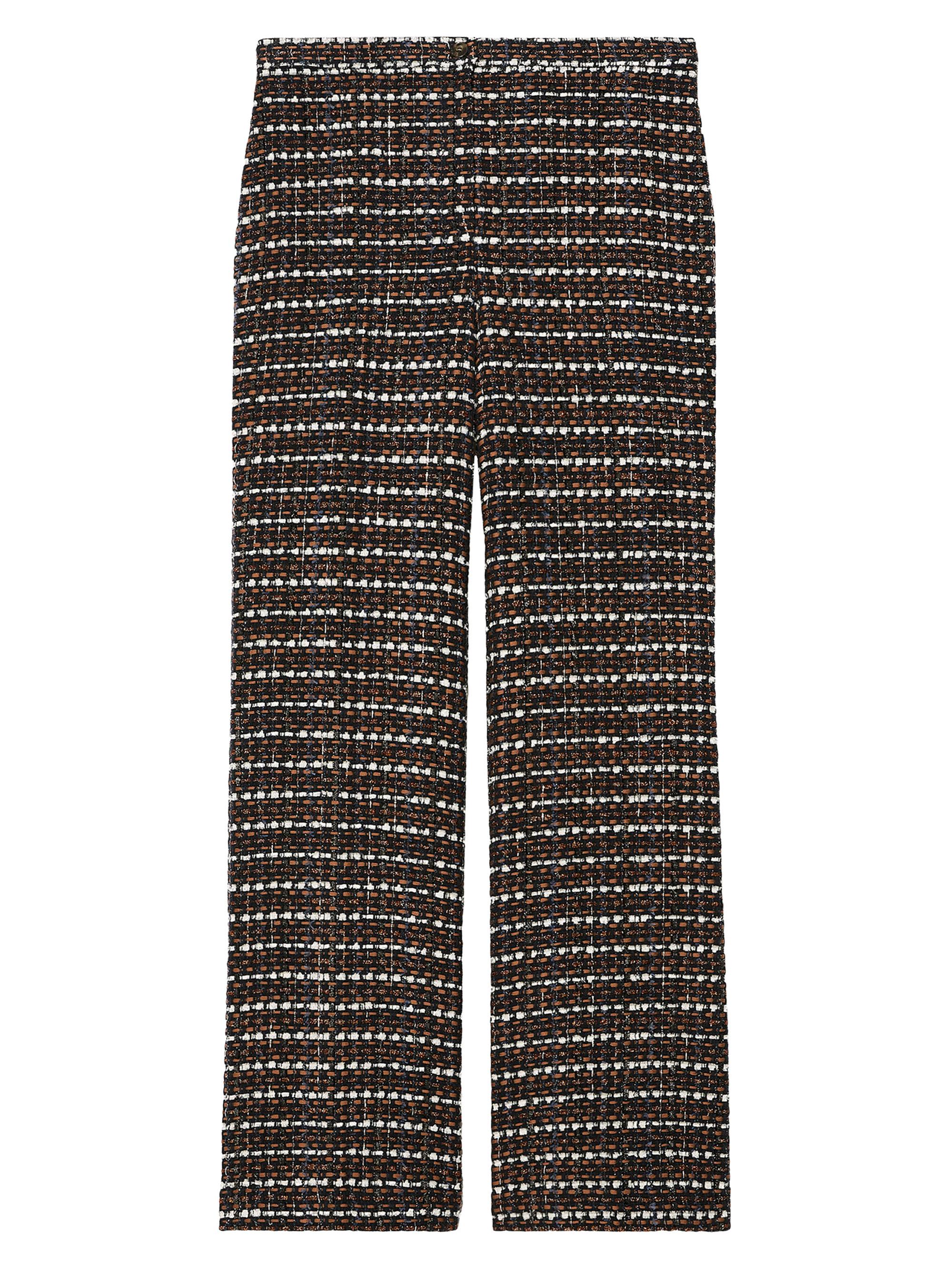 Marina Rinaldi Women's Bouclé Fabric Trousers - Brown Multi