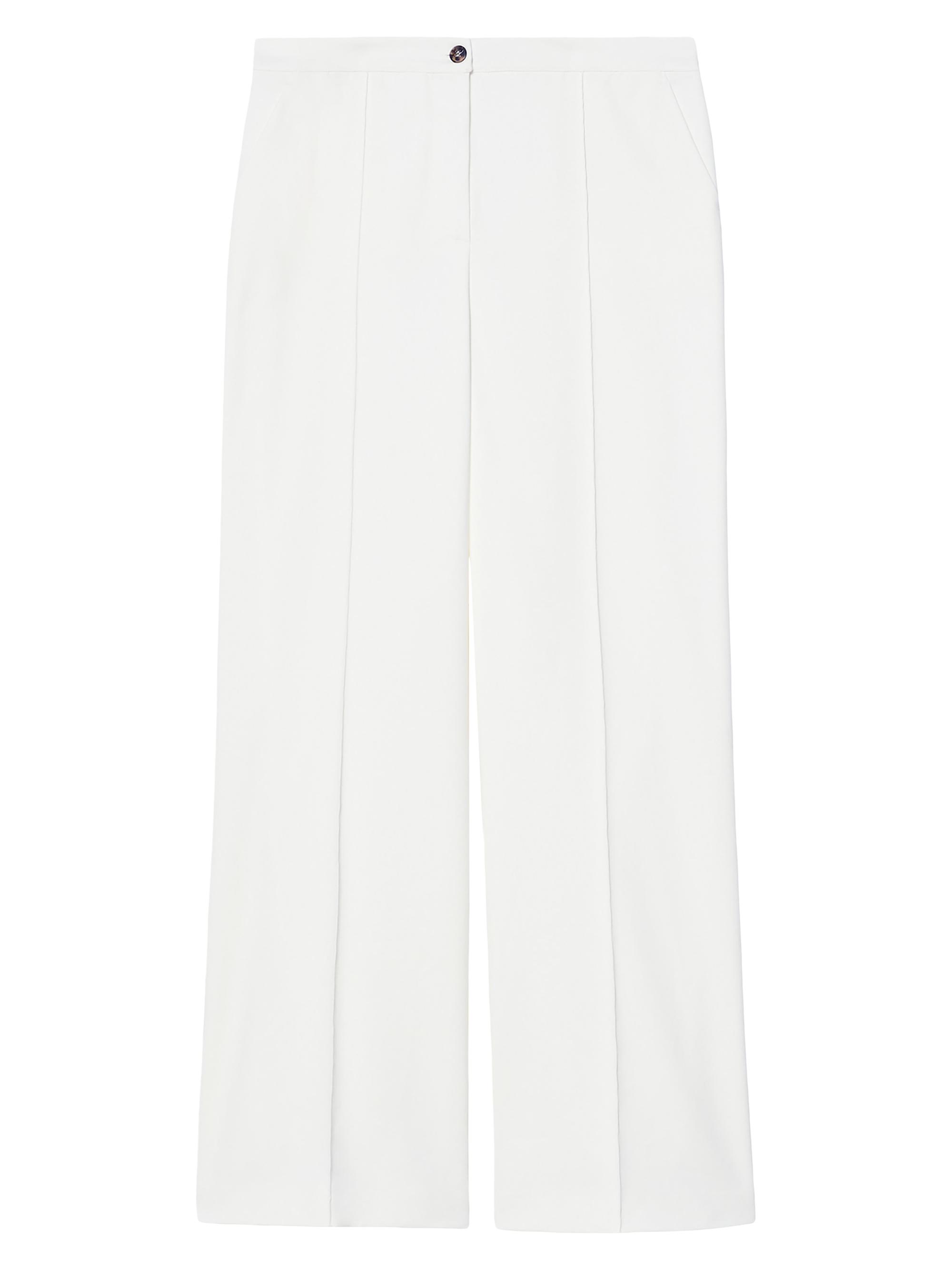 Marina Rinaldi Women's Straight Fit Cotton Canvas Trousers - White