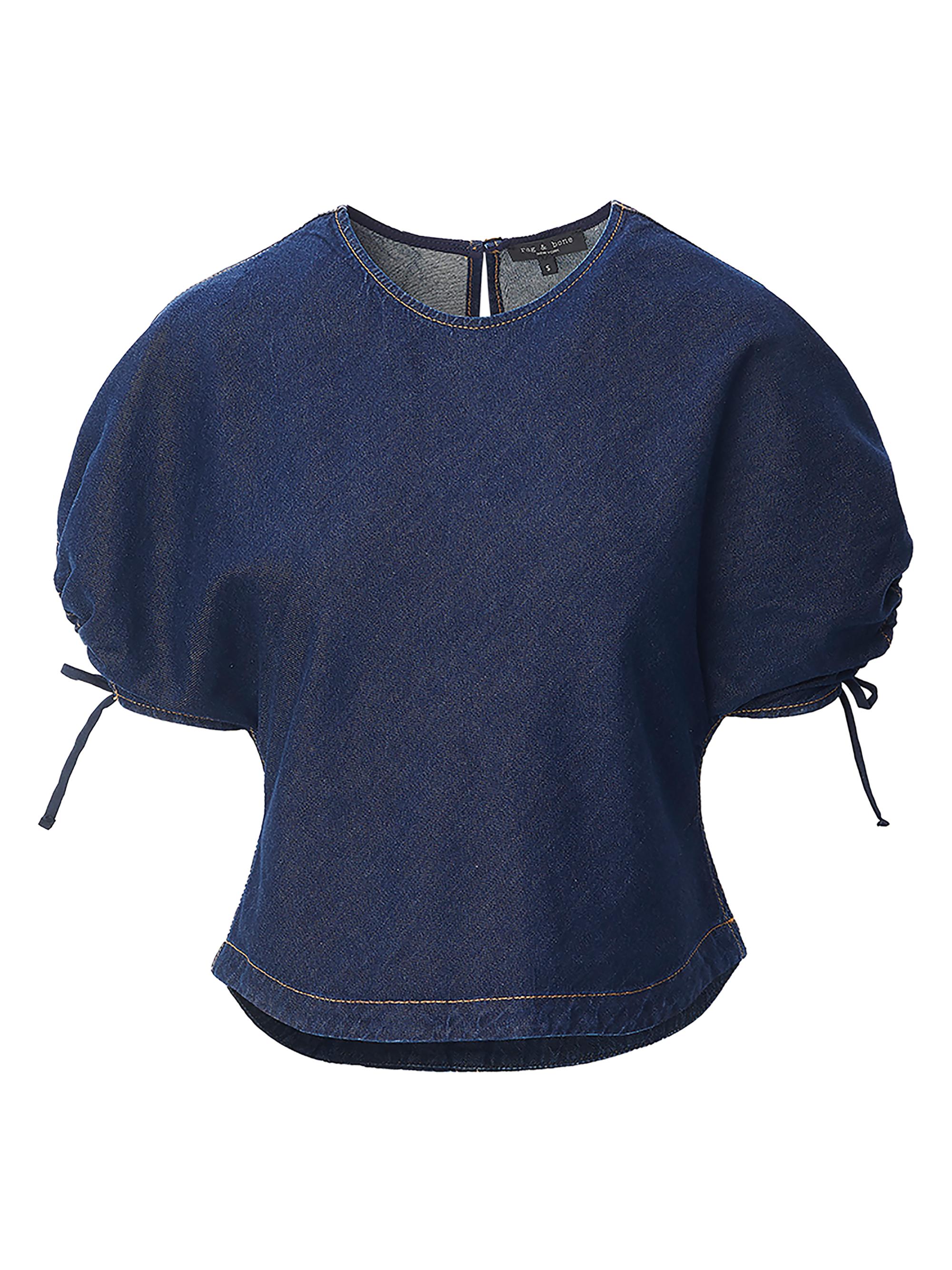rag & bone Women's Laura Ultra Featherweight Denim Top - Ocean Rinse