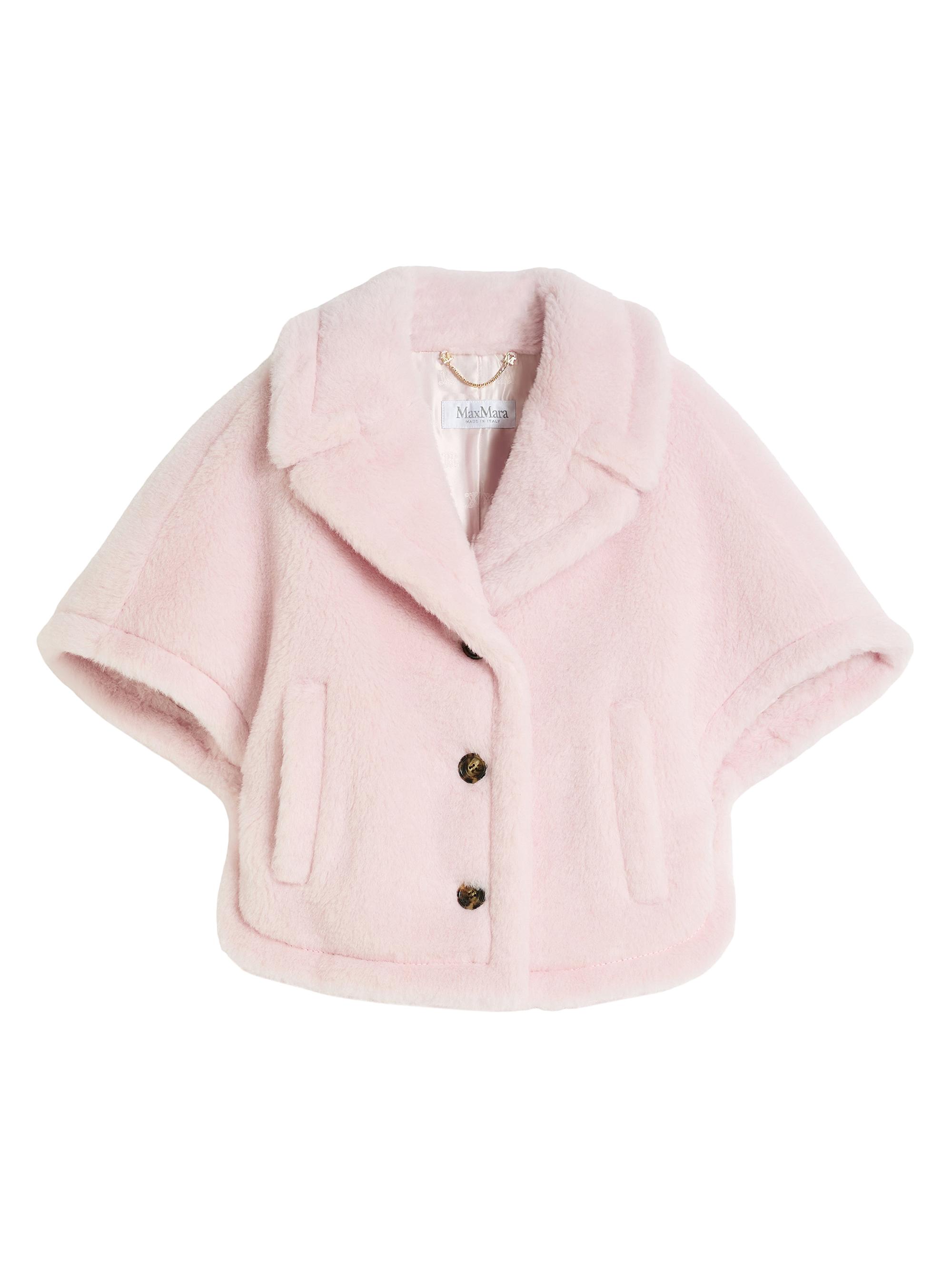 Max Mara Women's Boxy Fit Alpaca and Wool Teddy Fabric Cape - Beige Pink