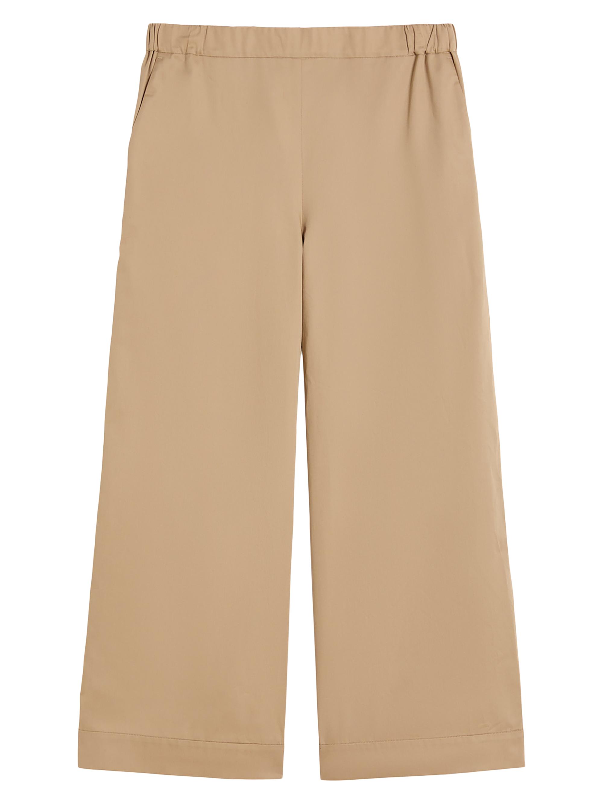 MM Max Mara Women's Cotton Satin Trousers - Beige