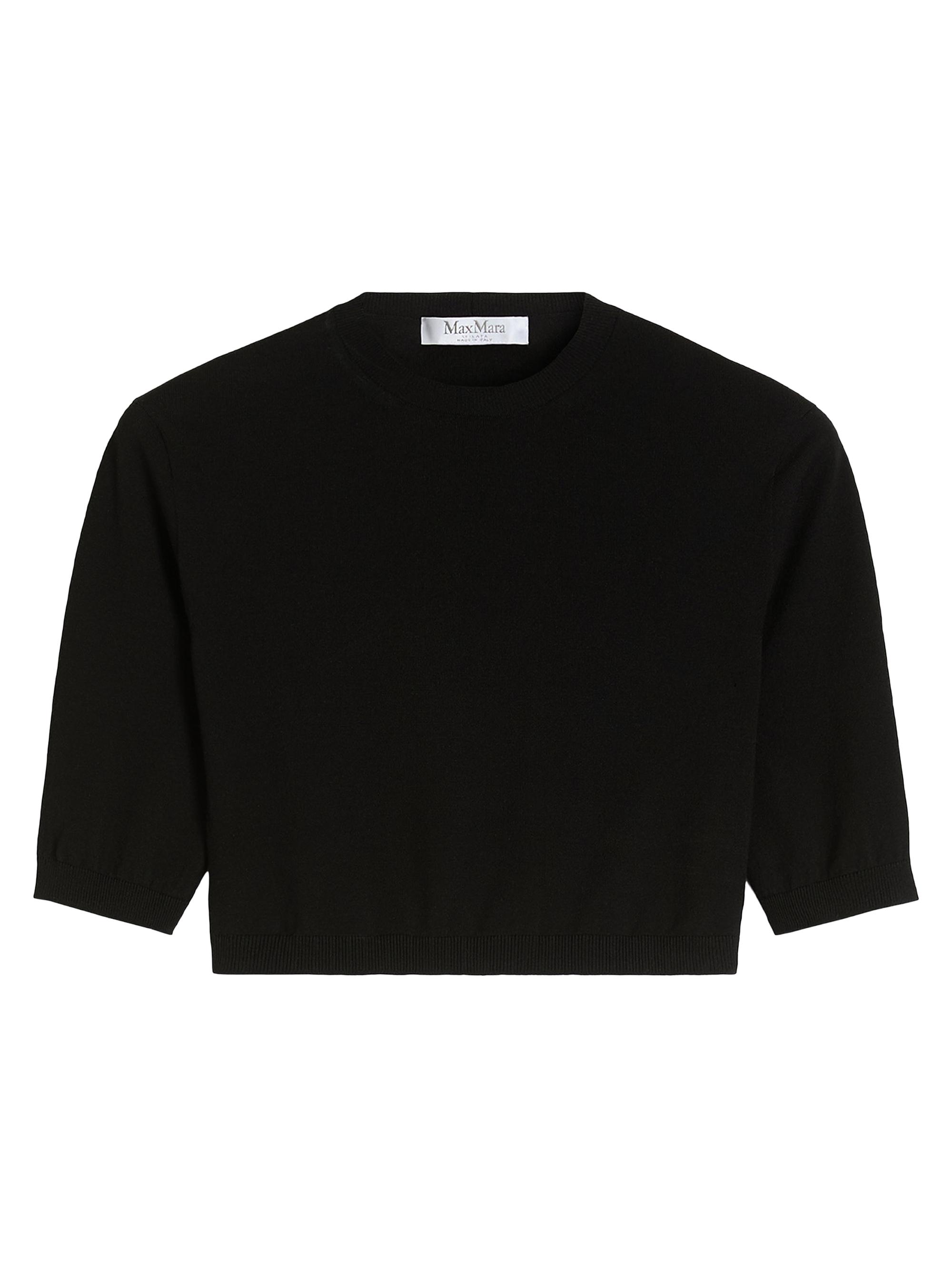 Max Mara Women's Stretch Viscose Cropped Jumper - Black