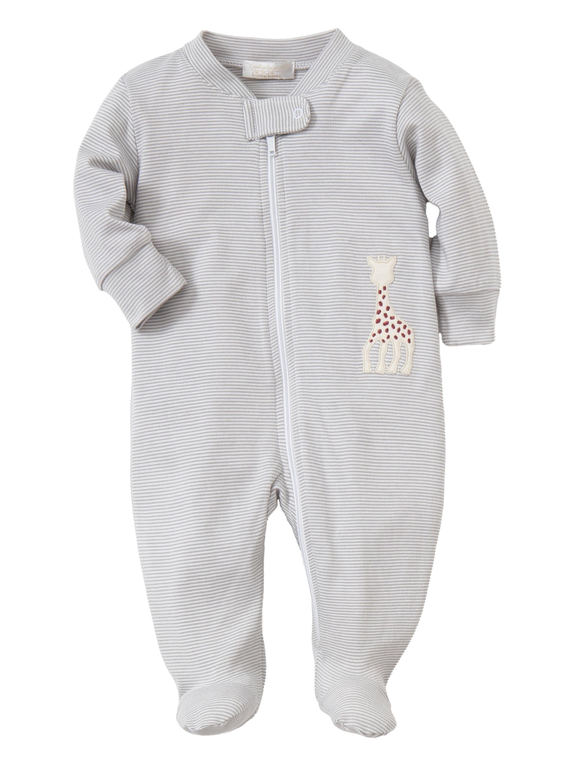 Kissy Kissy Baby's Sophie Striped Cotton Pajama Footie - Grey