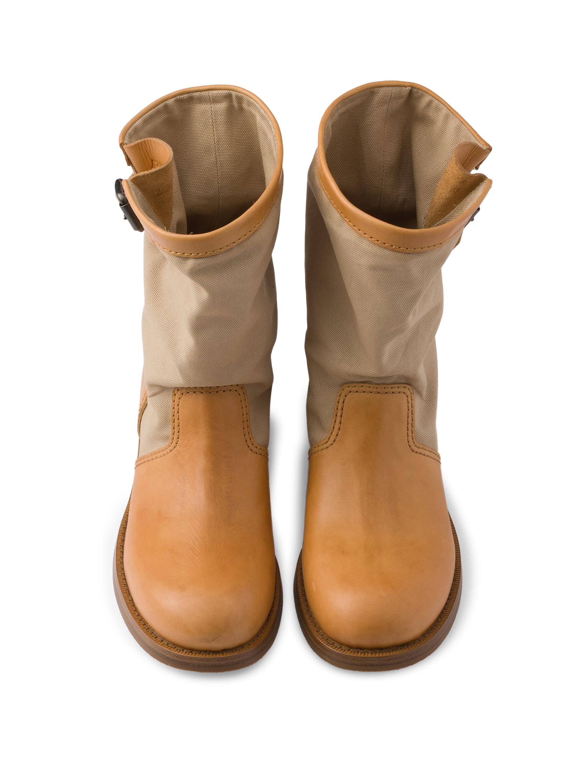 Prada Leather and Canvas Boots | Saks Fifth Avenue