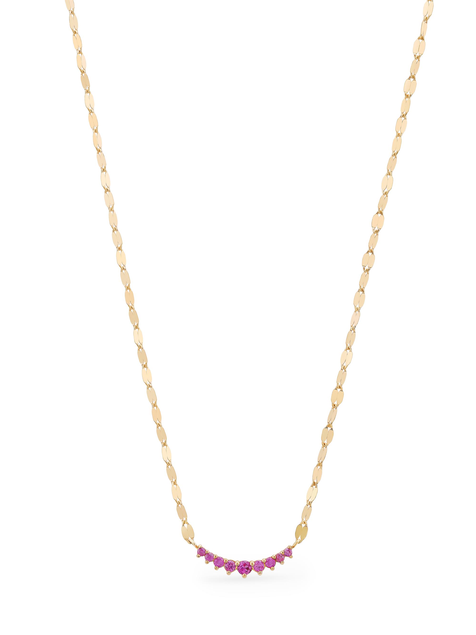 Lana Women's 14K Yellow Gold & Pink Sapphire Mini Curved Pendant Necklace - Yellow Gold