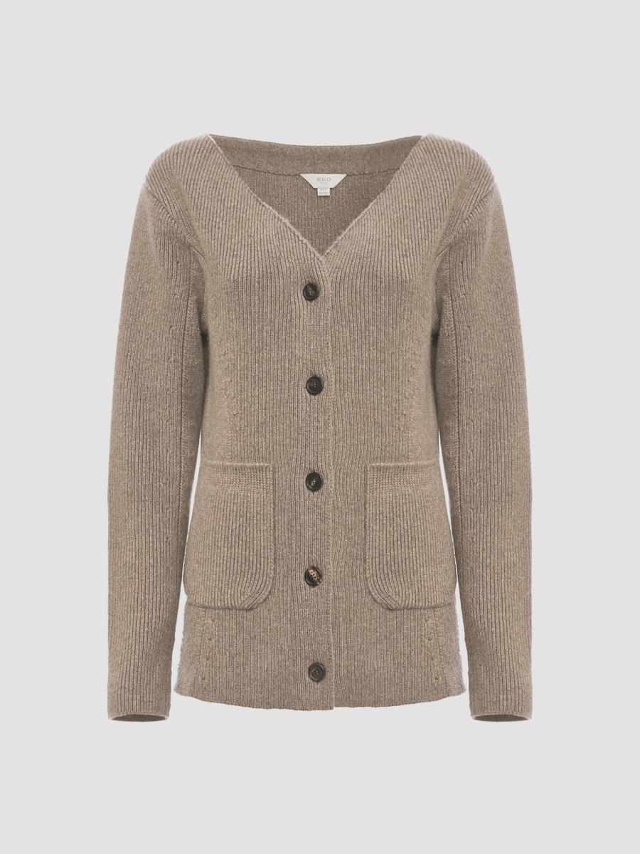 6 (ROKU) - 【⠀moe   】WOOL CASHMERE CARDIGAN Malo Rib-Knit Cashmere Pocket Cardigan | Saks Fifth Avenue