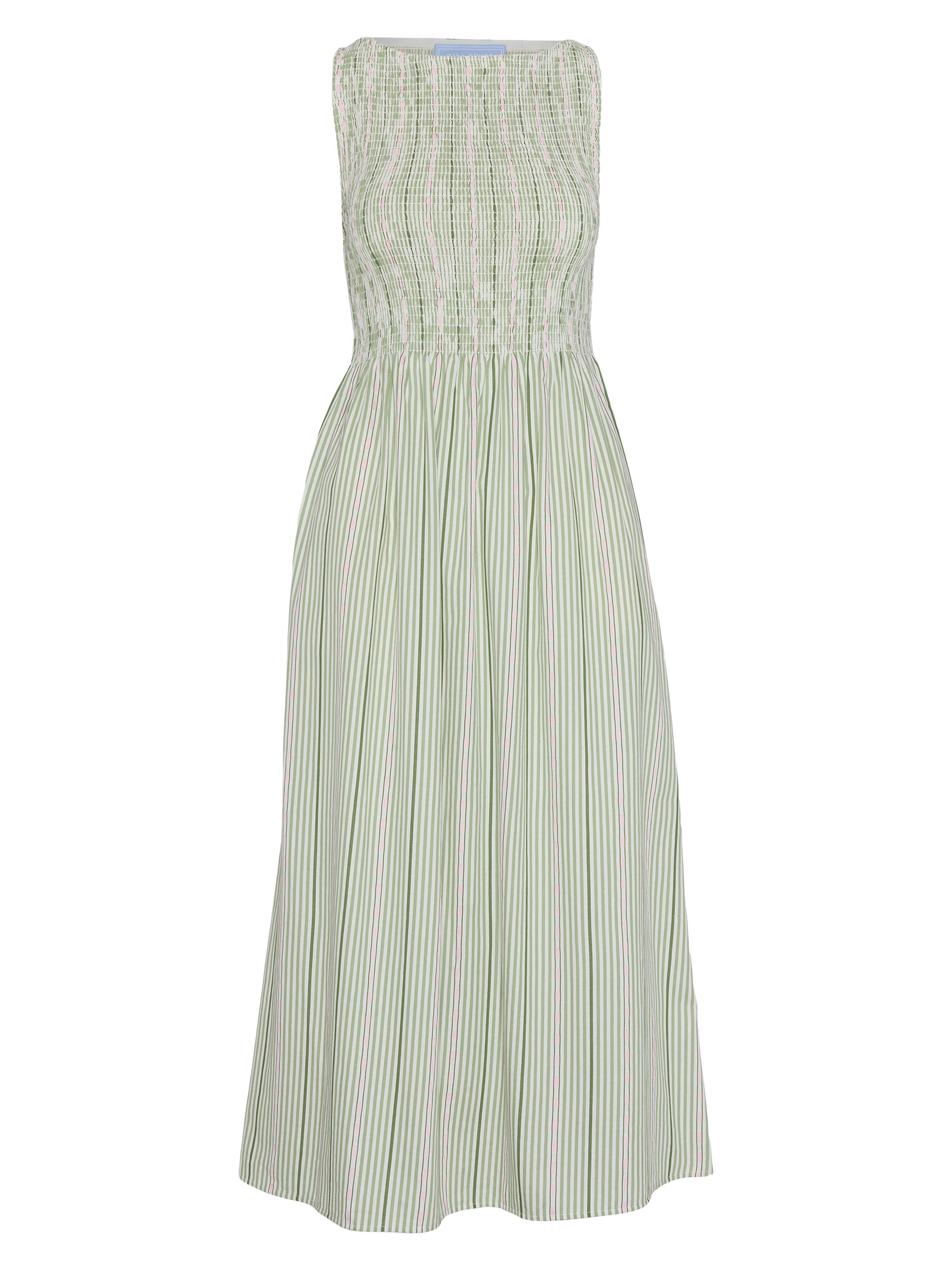Hill House Home Women's The Cosima Nap Dress - Green Jacquard Stripe