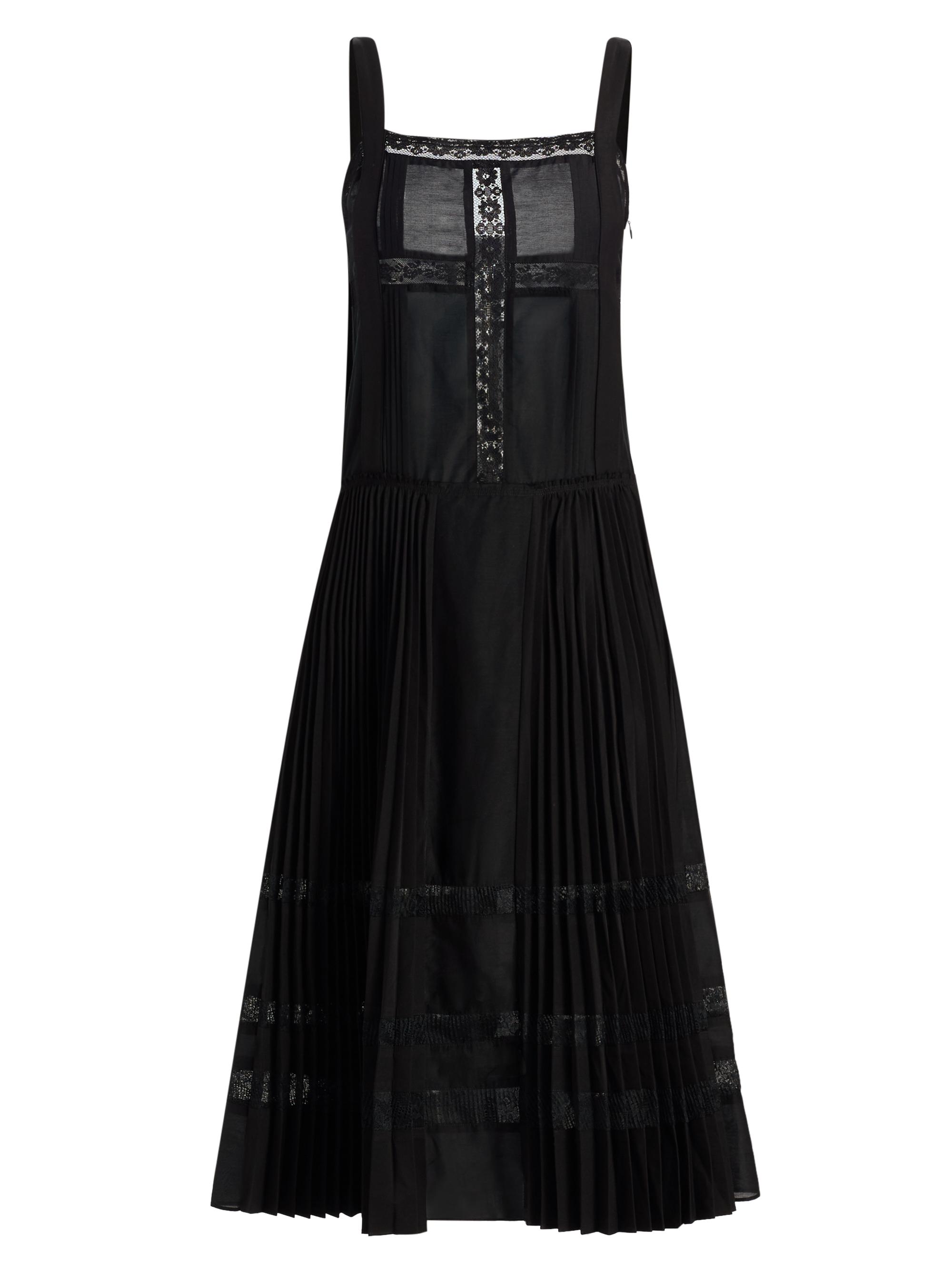 3.1 Phillip Lim Women's Pleated Lace-Trimmed Midi-Dress - Black