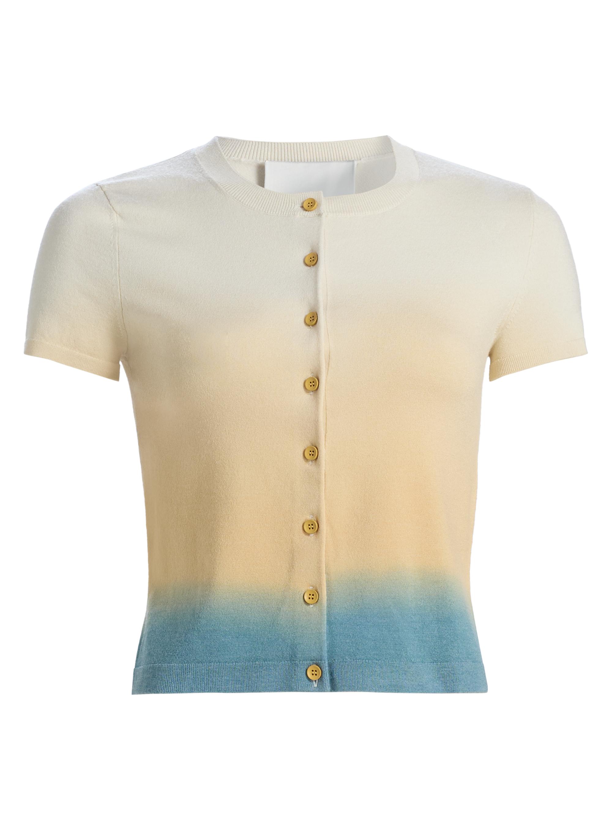 3.1 Phillip Lim Women's Dip-Dye Short-Sleeve Cardigan - Storm Canyon Multi