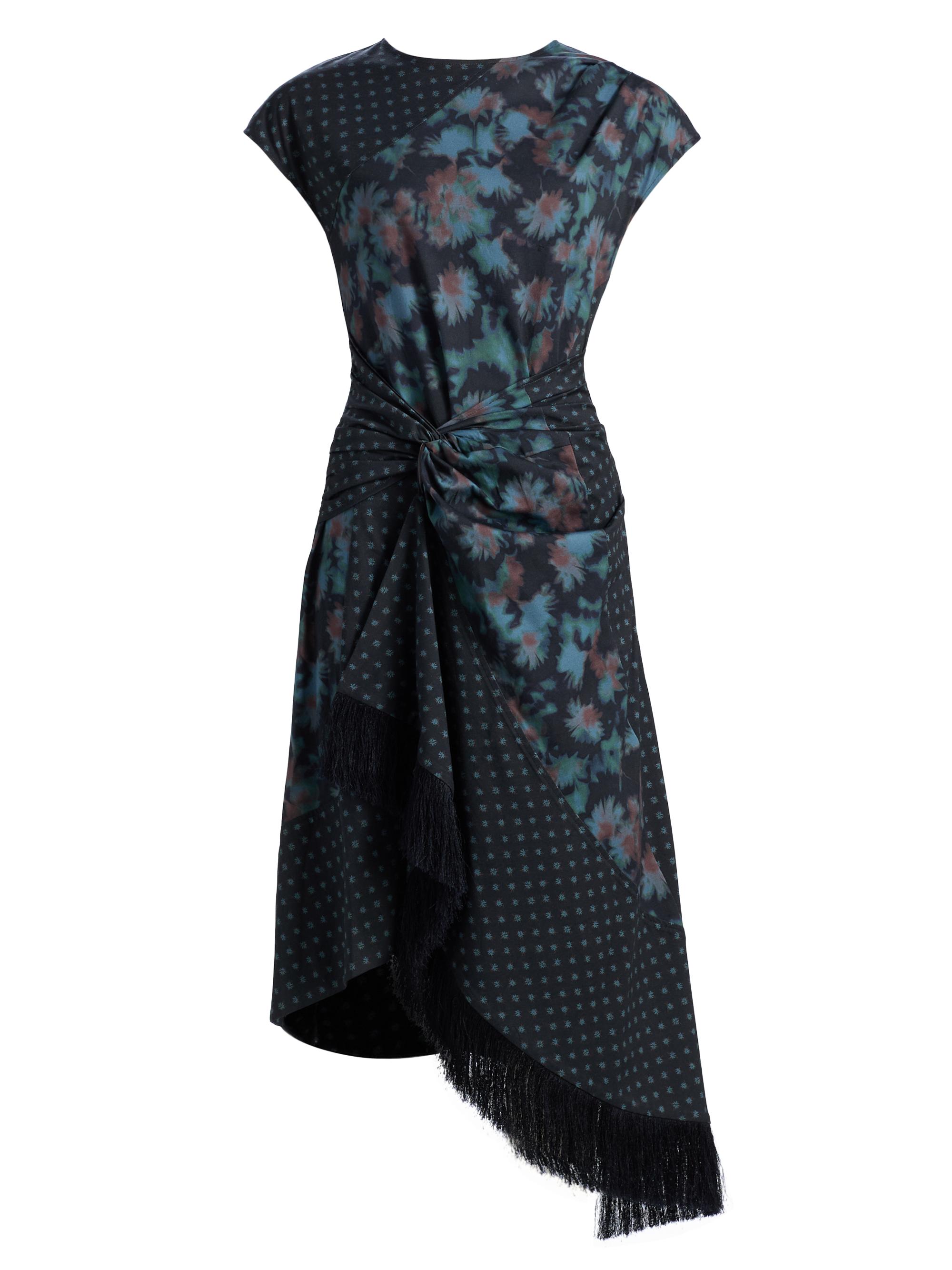 3.1 Phillip Lim Women's Desert Flower Twist Multi-Print Midi-Dress - Midnight Multi