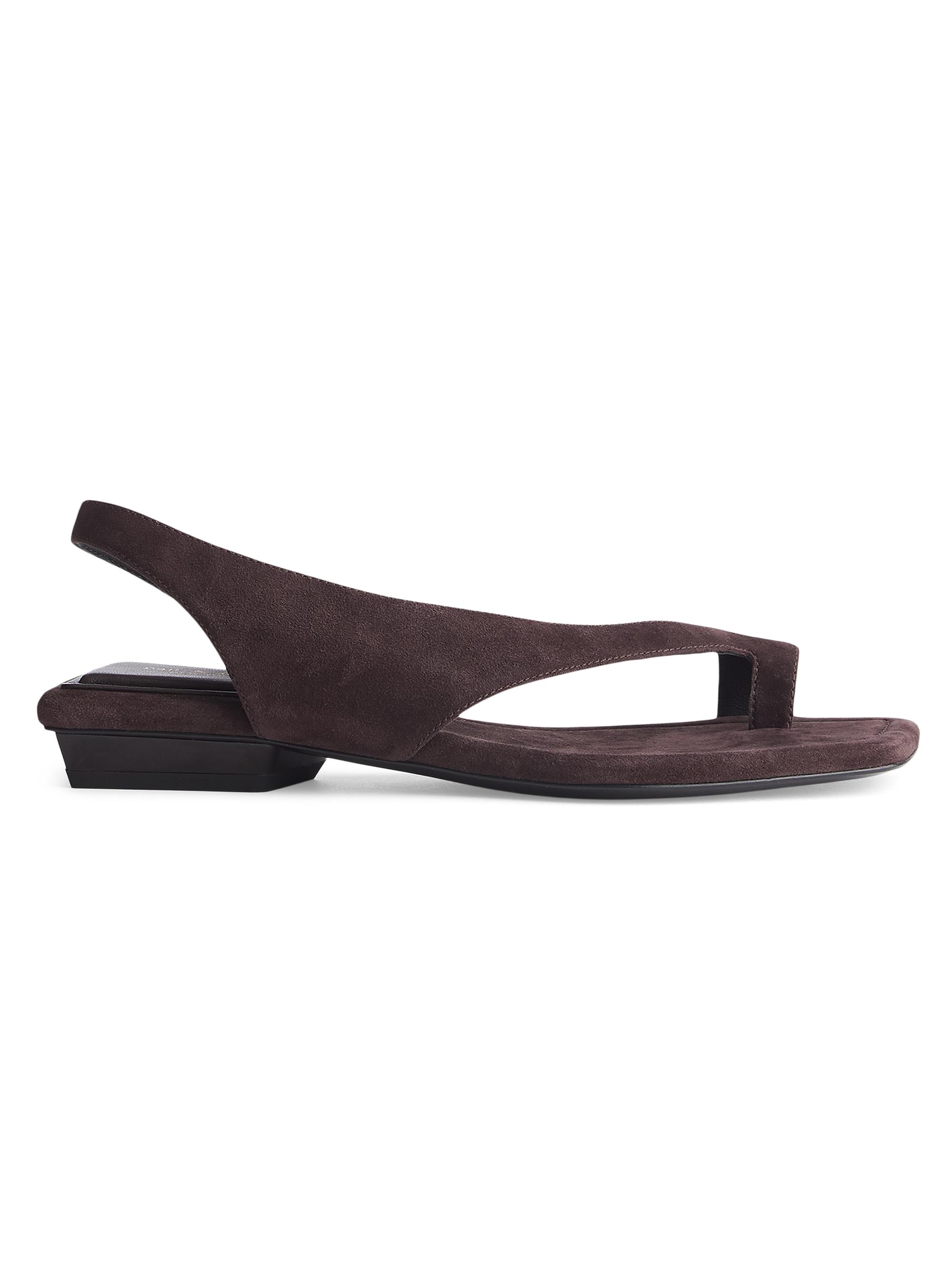 rag & bone Women's Liv Suede Flat Sandals - Dark Suede