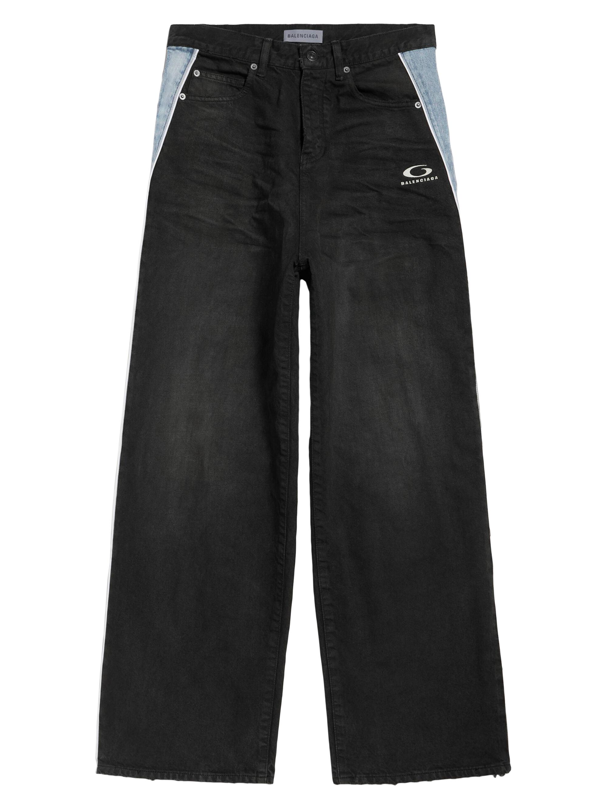 Balenciaga Men's Piping Detail Denim Jeans - Black