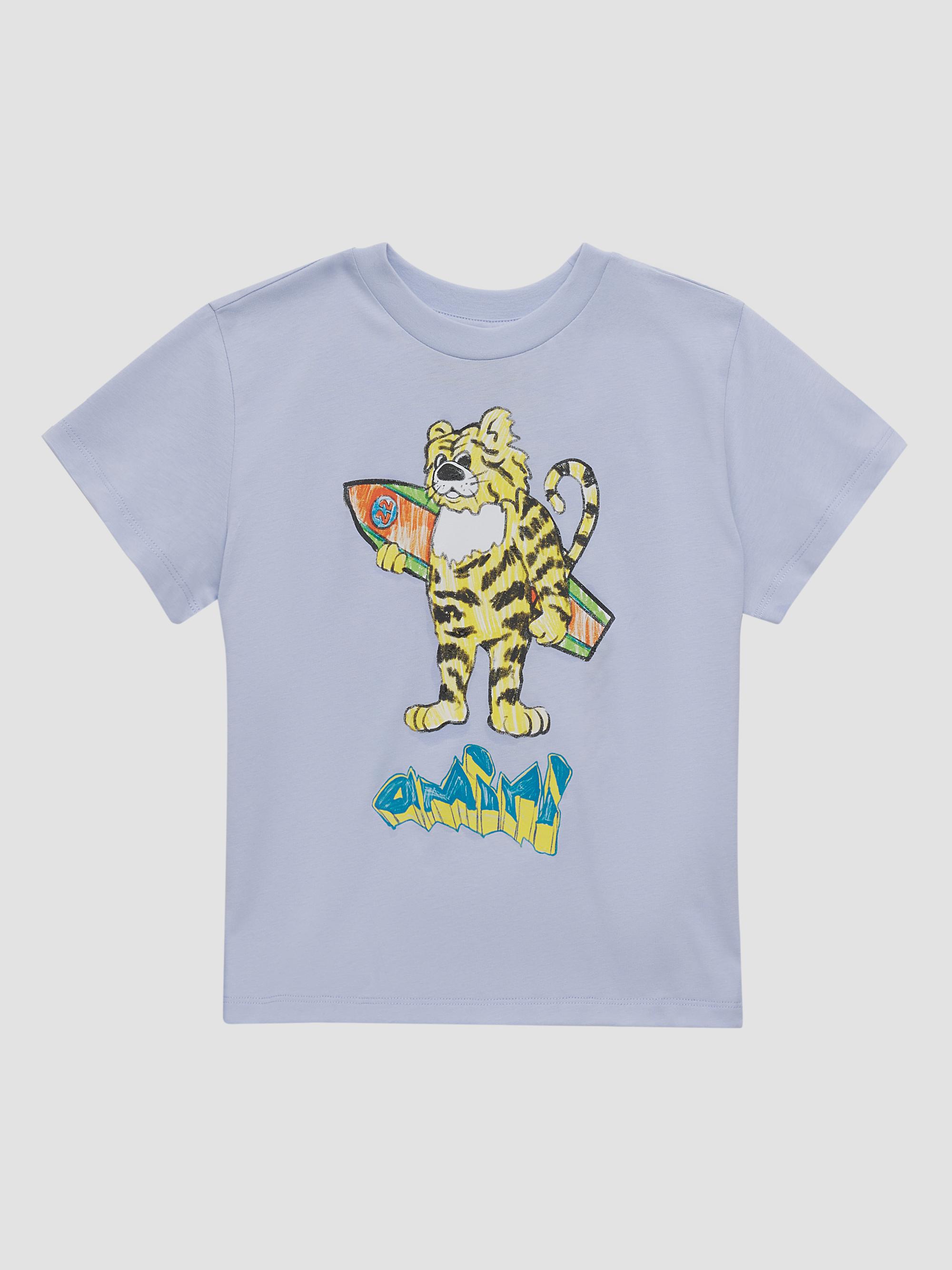 Amiri Little Kid's & Kid's Tiger Graphic T-Shirt - Skyline Blue | Thumbnail 4