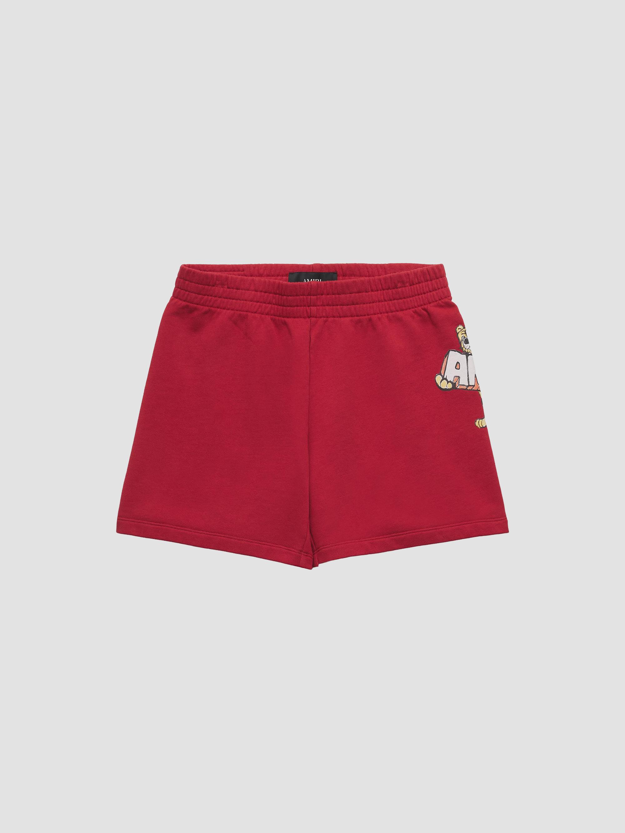 Amiri Little Kid's & Kid's Tiger Cotton Sweat Shorts - Ruby | Thumbnail 4