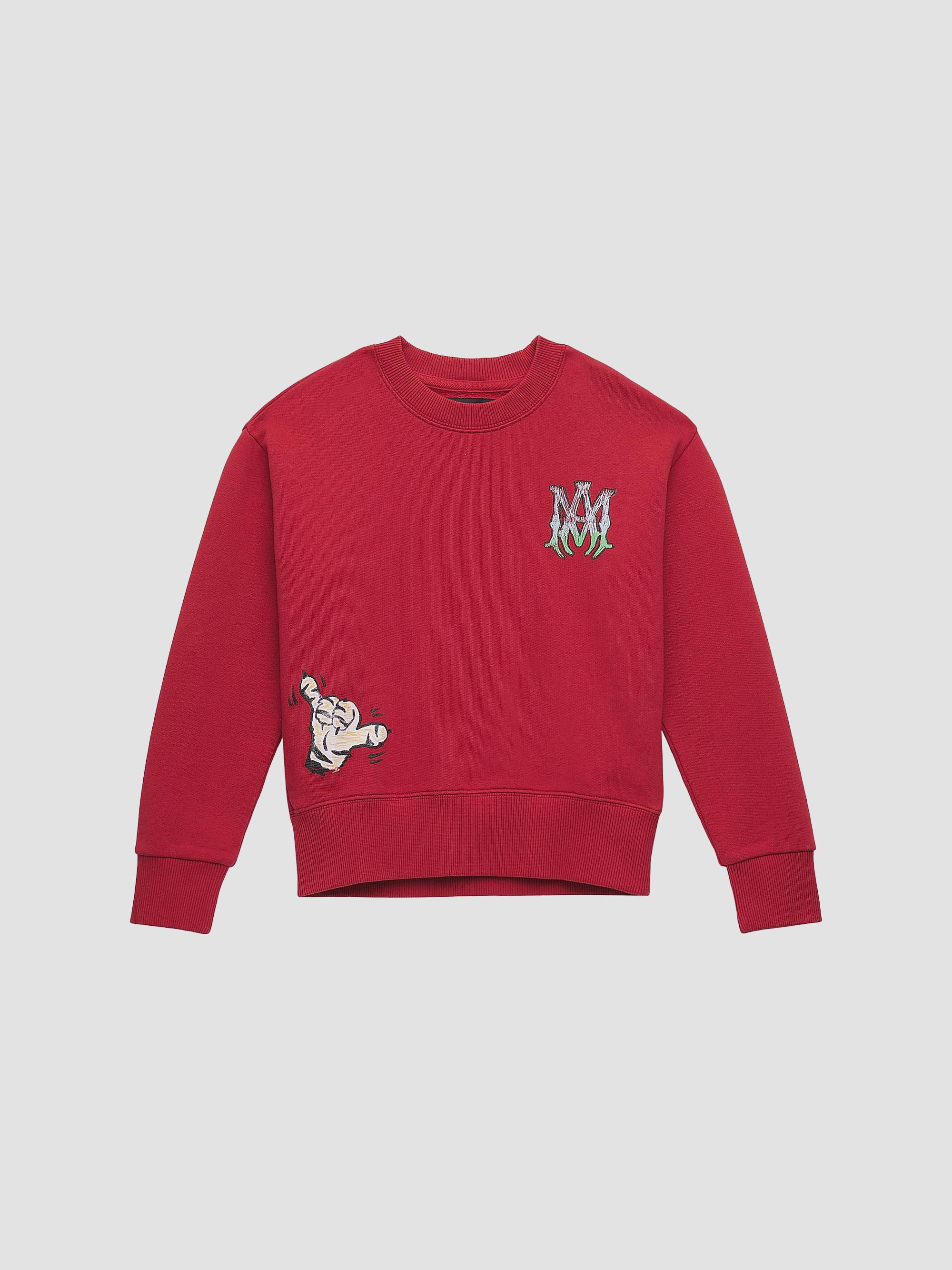 Amiri Little Kid's & Kid's Logo Crewneck Sweatshirt - Ruby | Thumbnail 4