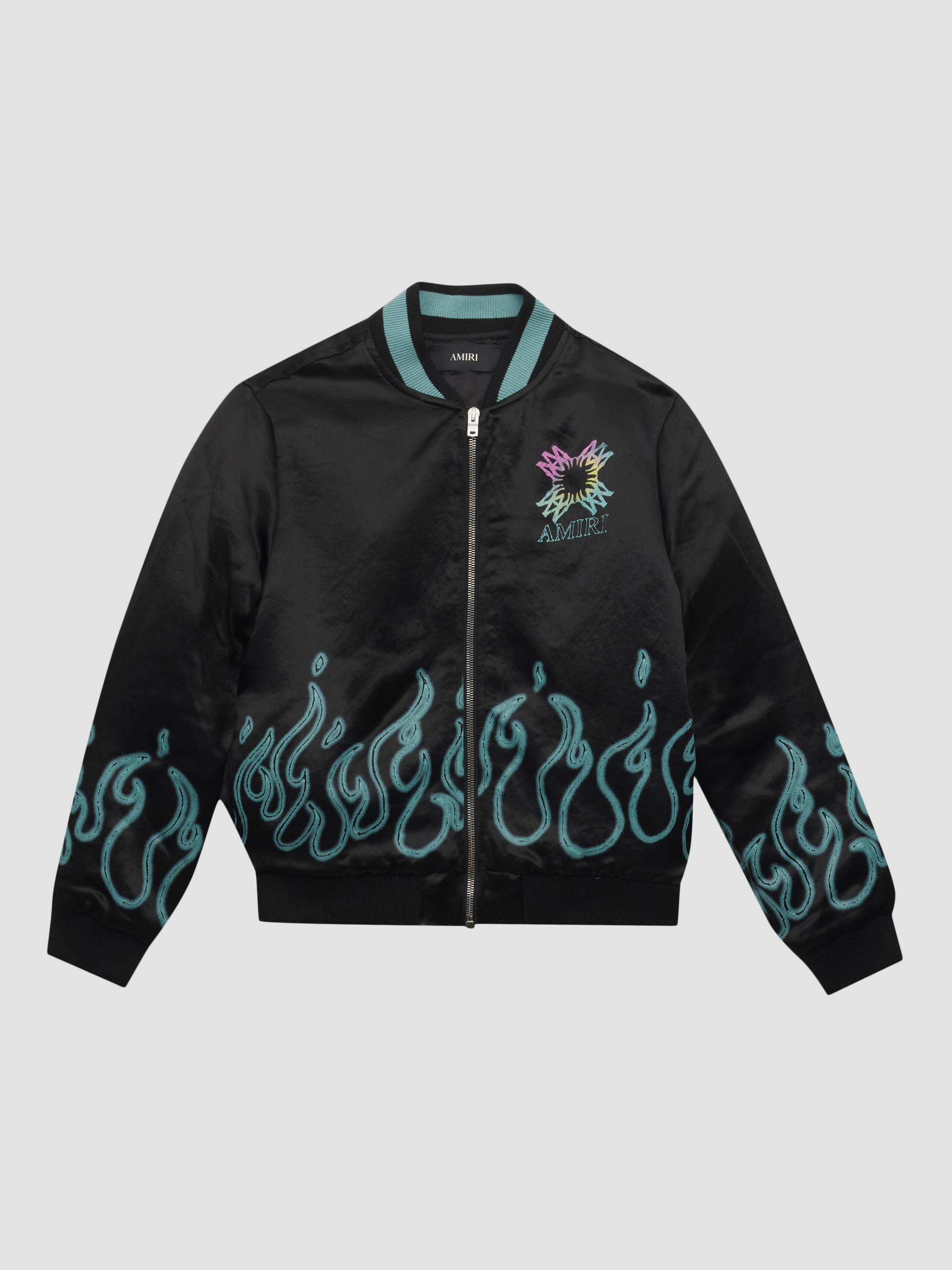 Amiri Little Kid's & Kid's Flame Graphic Bomber Jacket - Black | Thumbnail 4