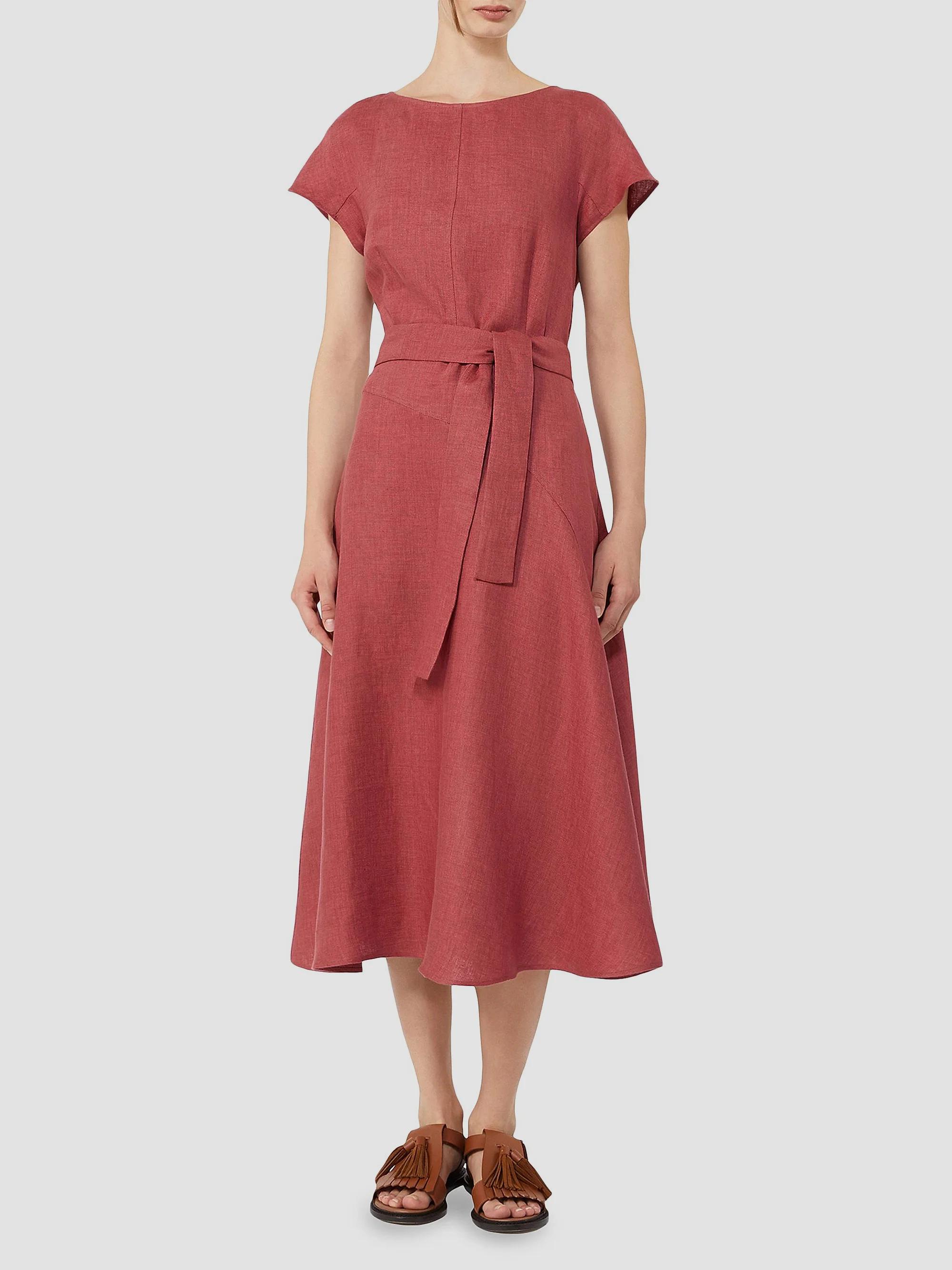 【未使用／リネン100%✨️】RH Linen Canvas Dress 麻 Weekend Max Mara Linen Canvas Midi Dress | Saks Fifth Avenue