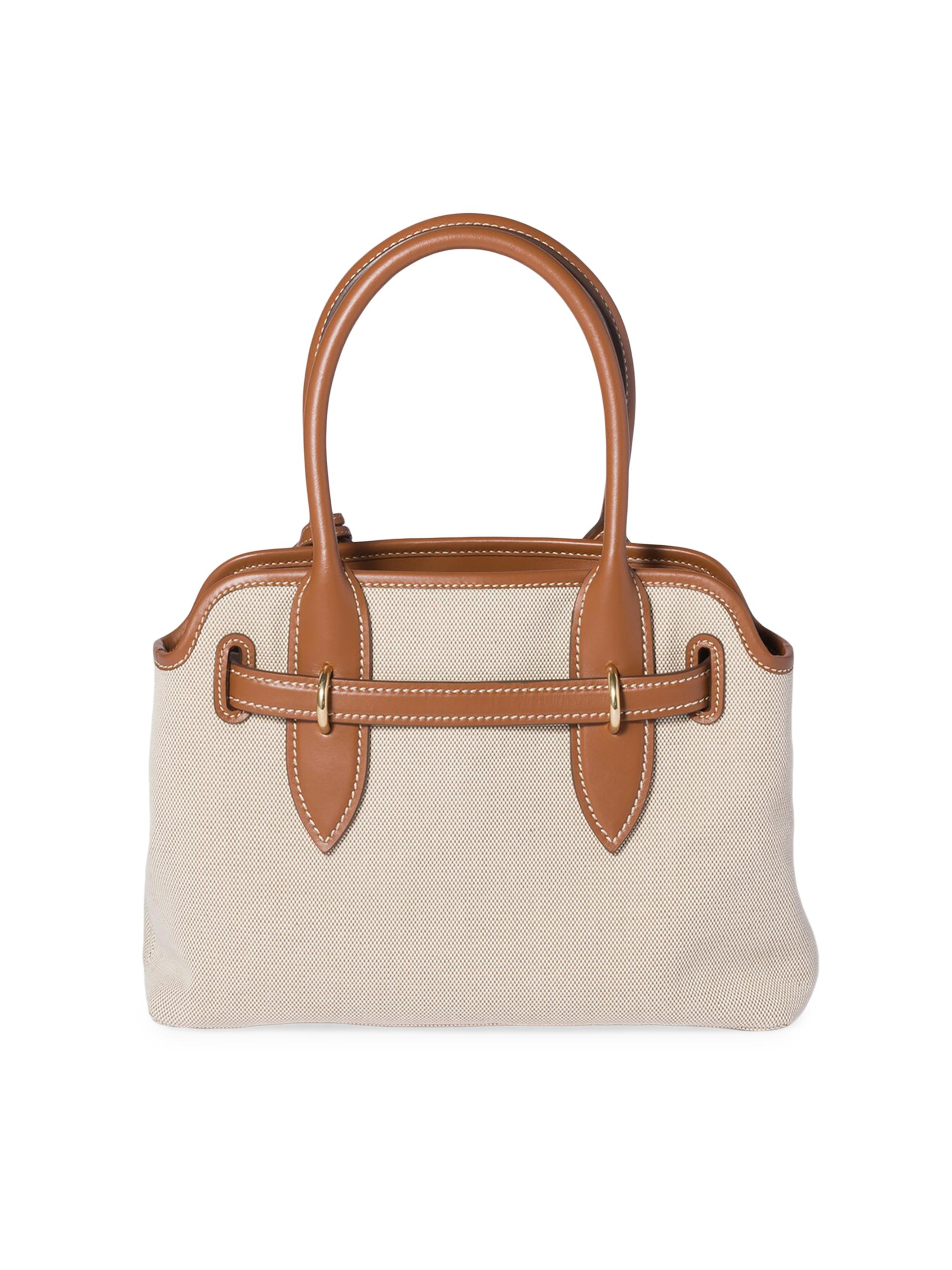 Miu Miu Aventure Canvas and Leather Top Handle Bag | Saks Fifth Avenue